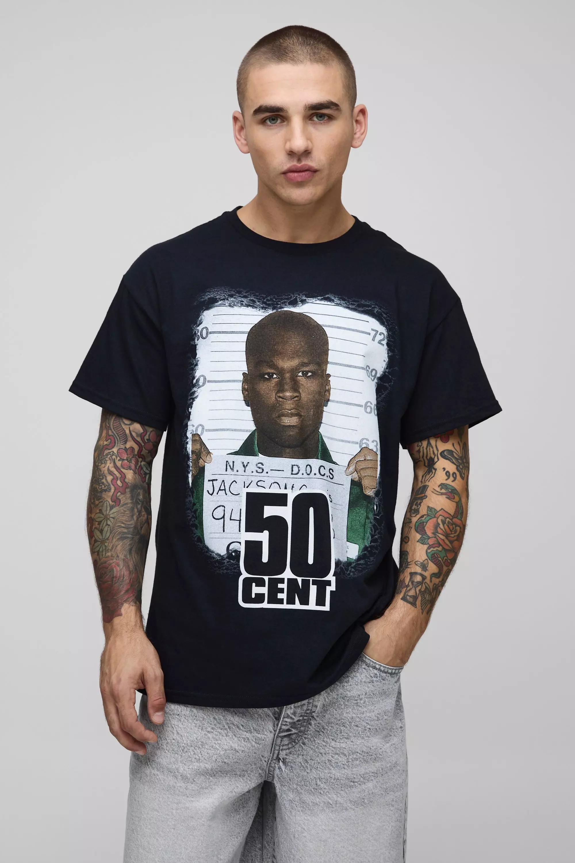 T-shirt oversize imprimé 50 cents, Black autre image
