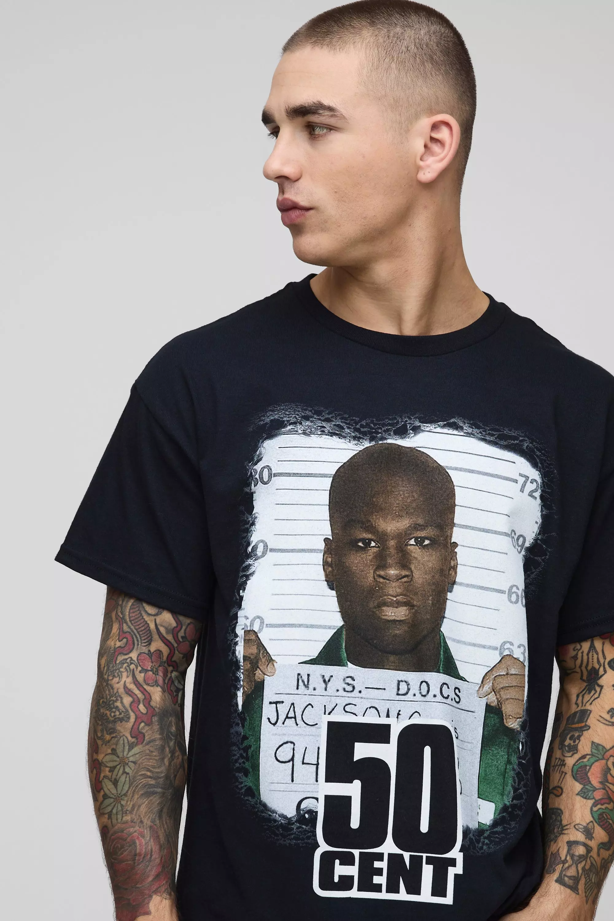 T-shirt oversize imprimé 50 cents, Black autre image