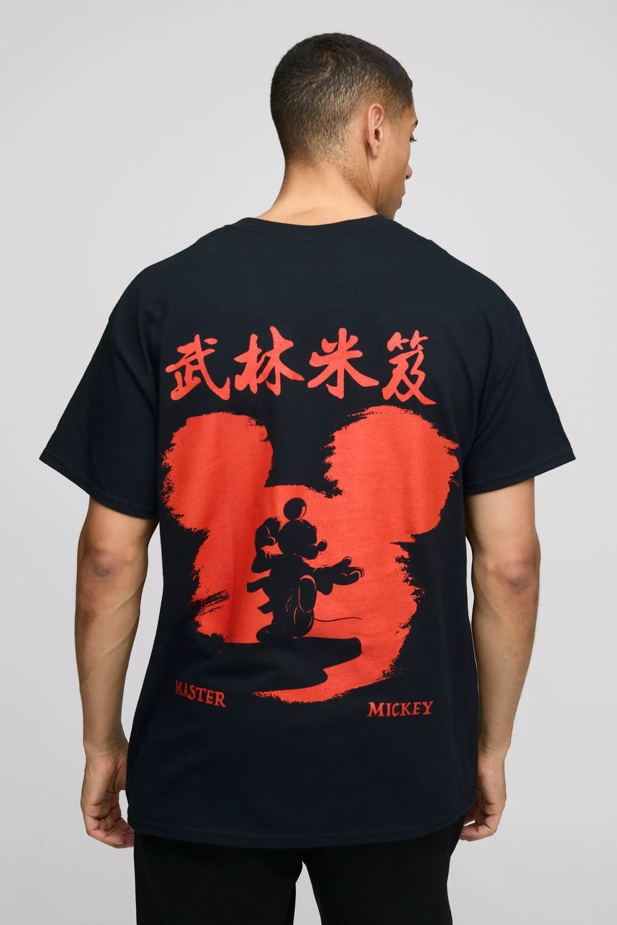 Black Oversized Mickey Mouse License Printed T-Shirt alternative image
