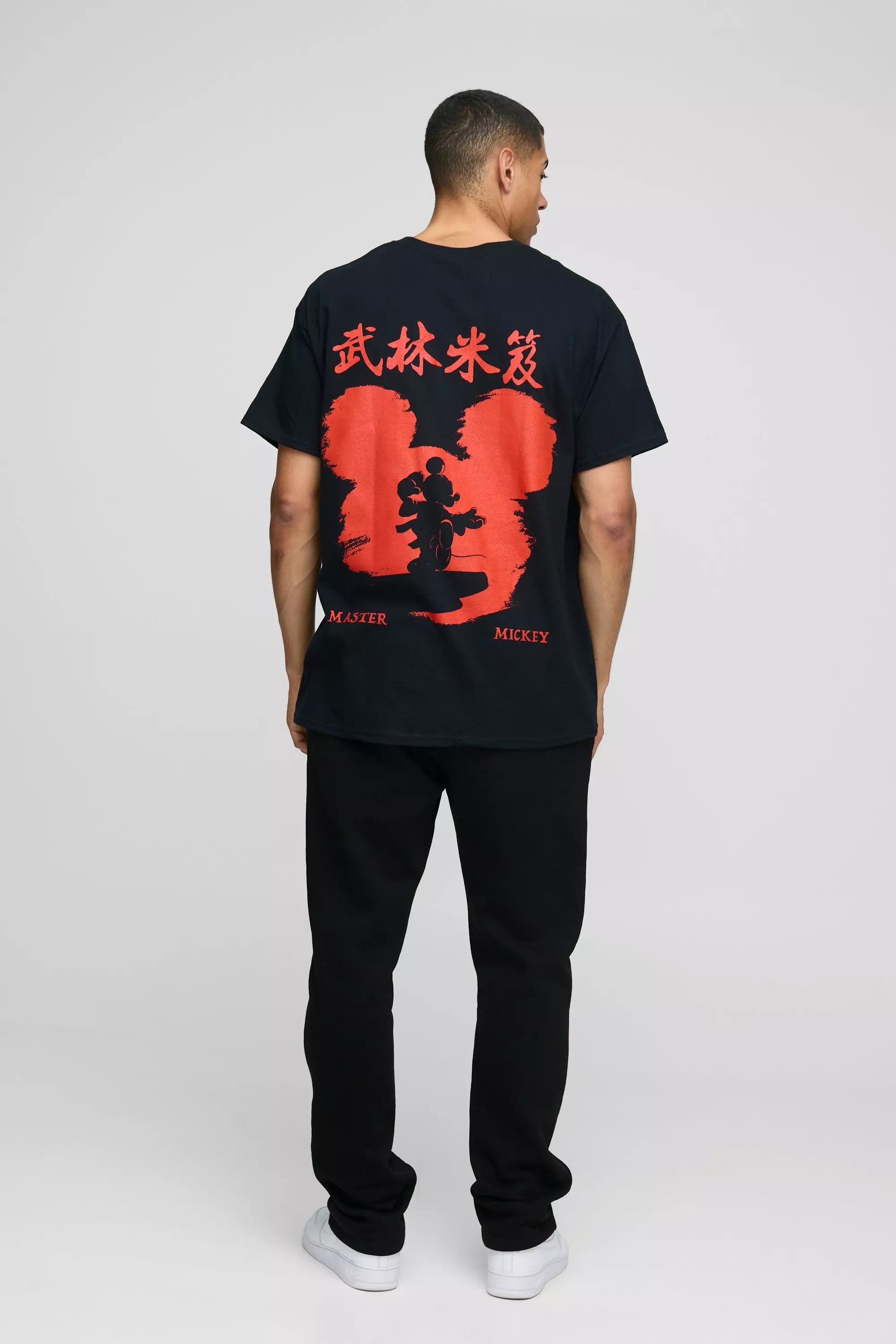 Black Oversized Mickey Mouse License Printed T-Shirt alternative image