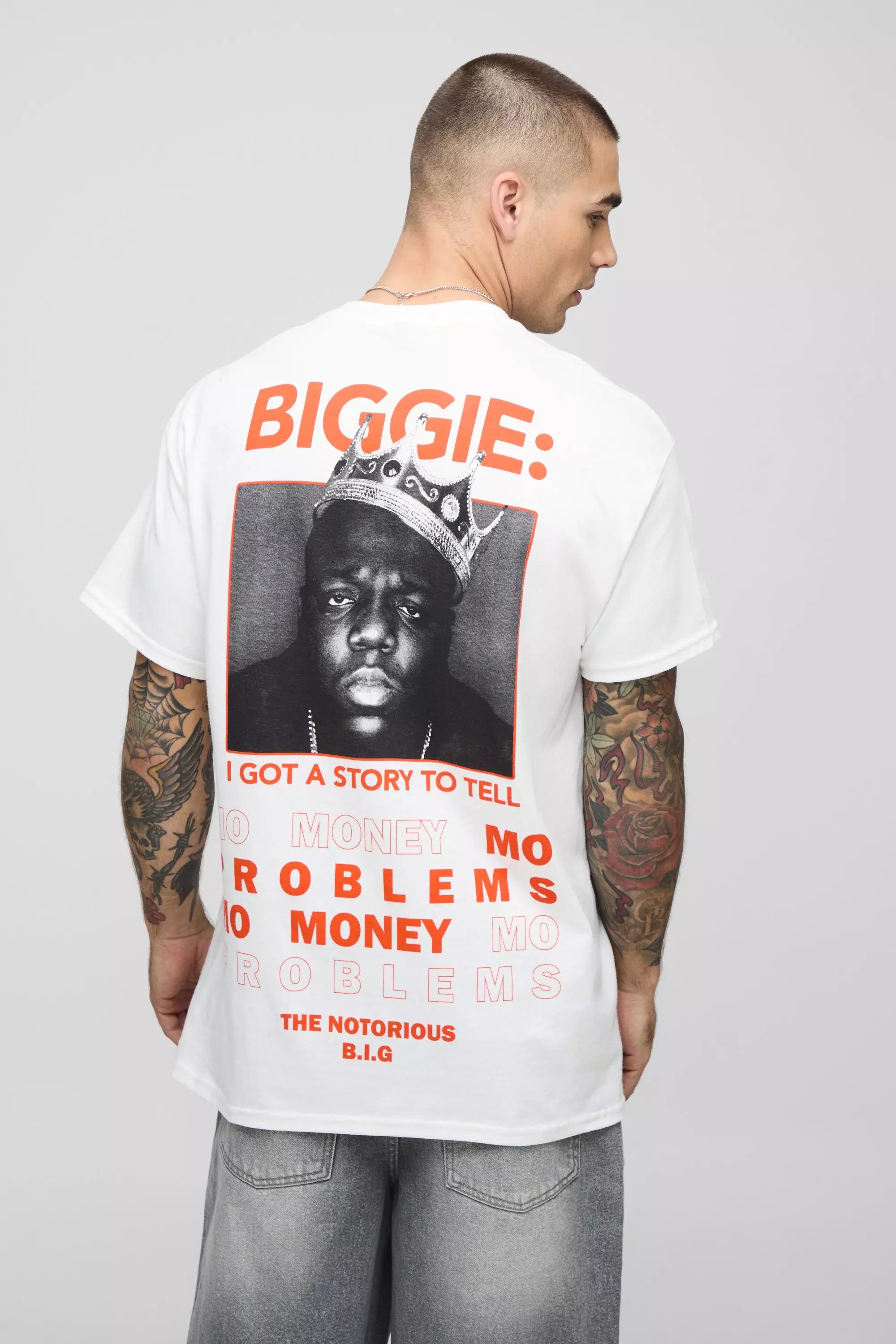 White Regular Fit Biggie License Printed T-Shirt alternative image