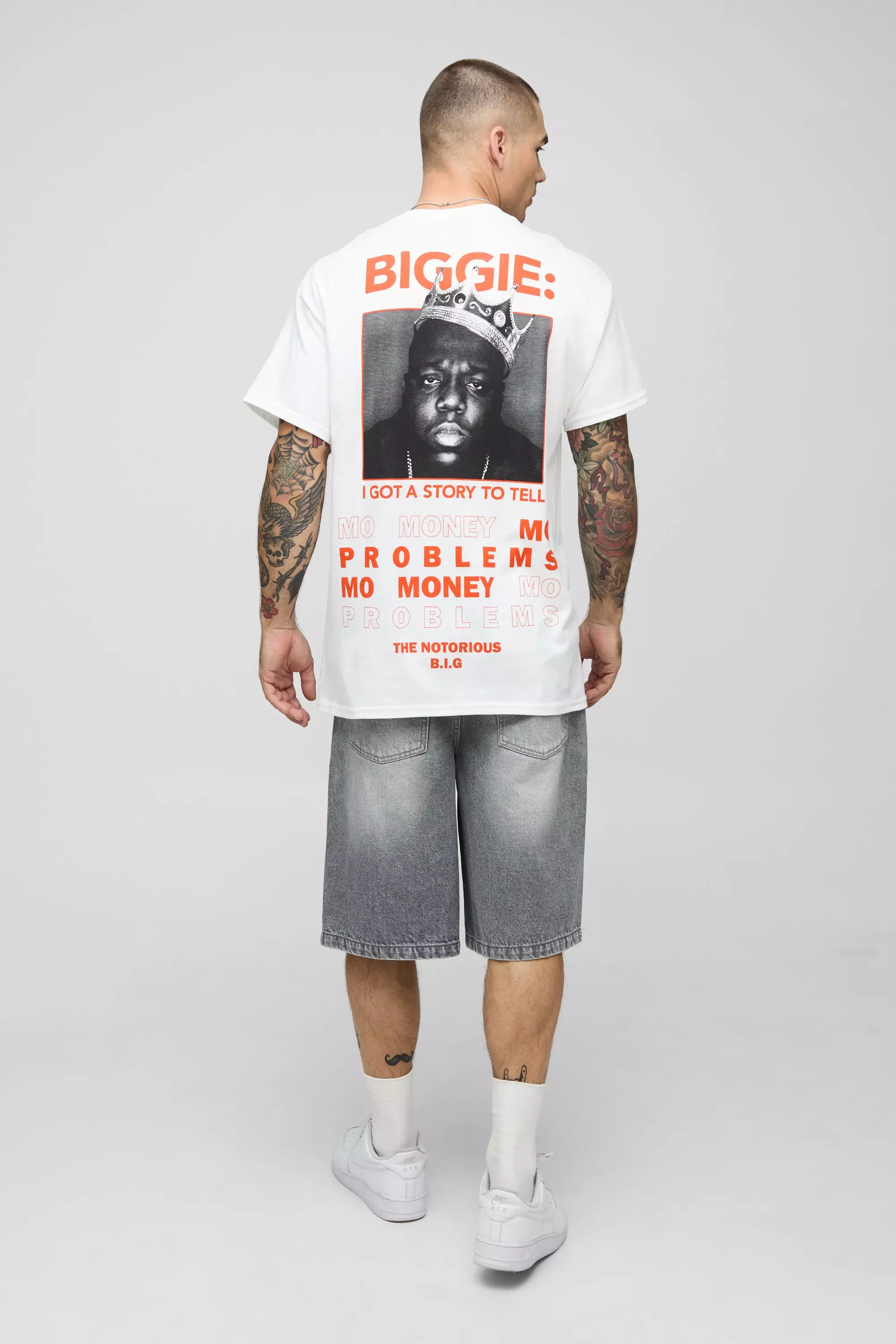 White Regular Fit Biggie License Printed T-Shirt alternative image