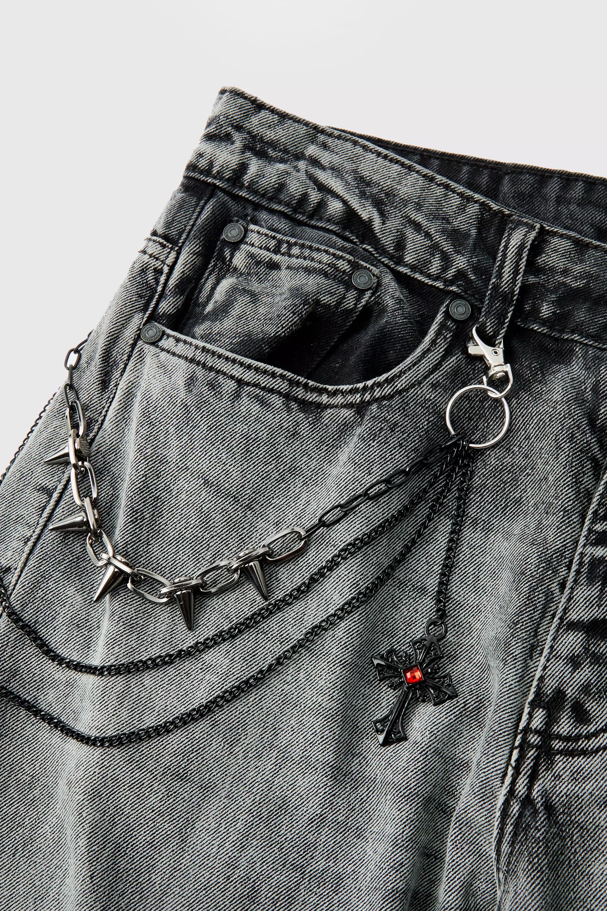 Catena per jeans a croce incrociata, Silver immagine alternativa