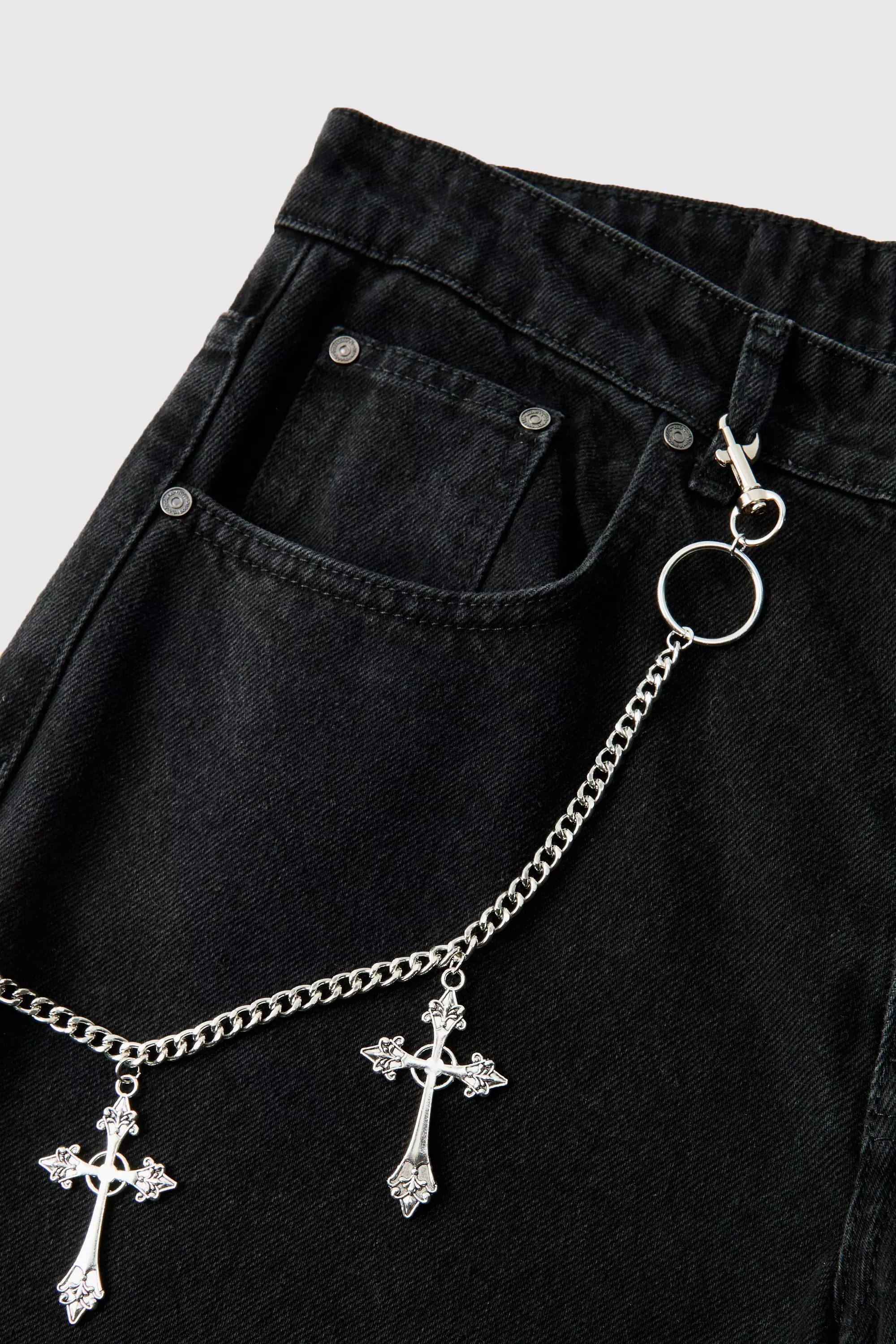 Silver Multi Large Cross Jean Chain alternative image
