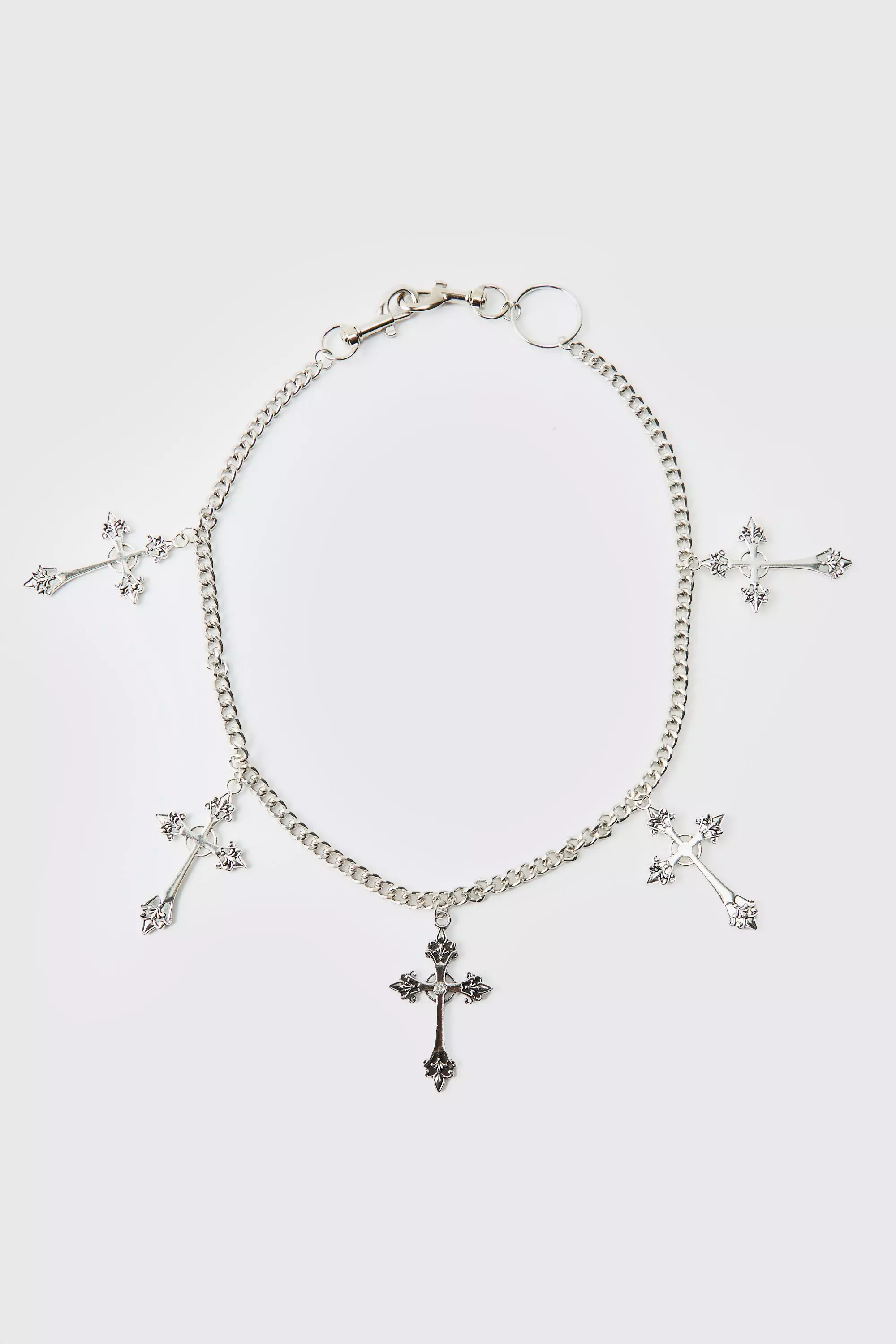 Silver Multi Large Cross Jean Chain alternative image