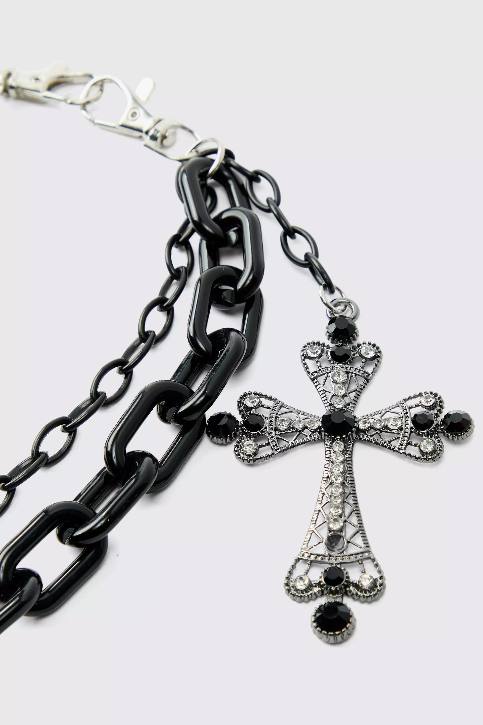 Large Cross Jean Chain | boohooMAN USA