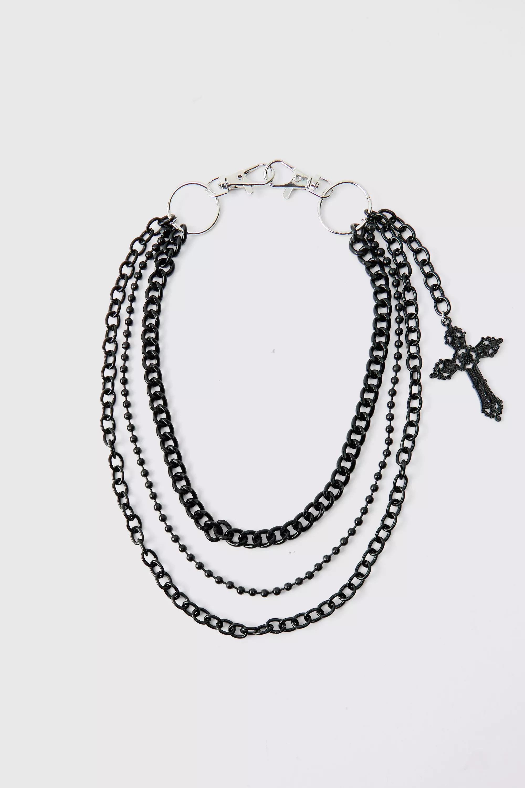 Black Zwarte Jeans Met Gekruiste Ketting alternatieve afbeelding