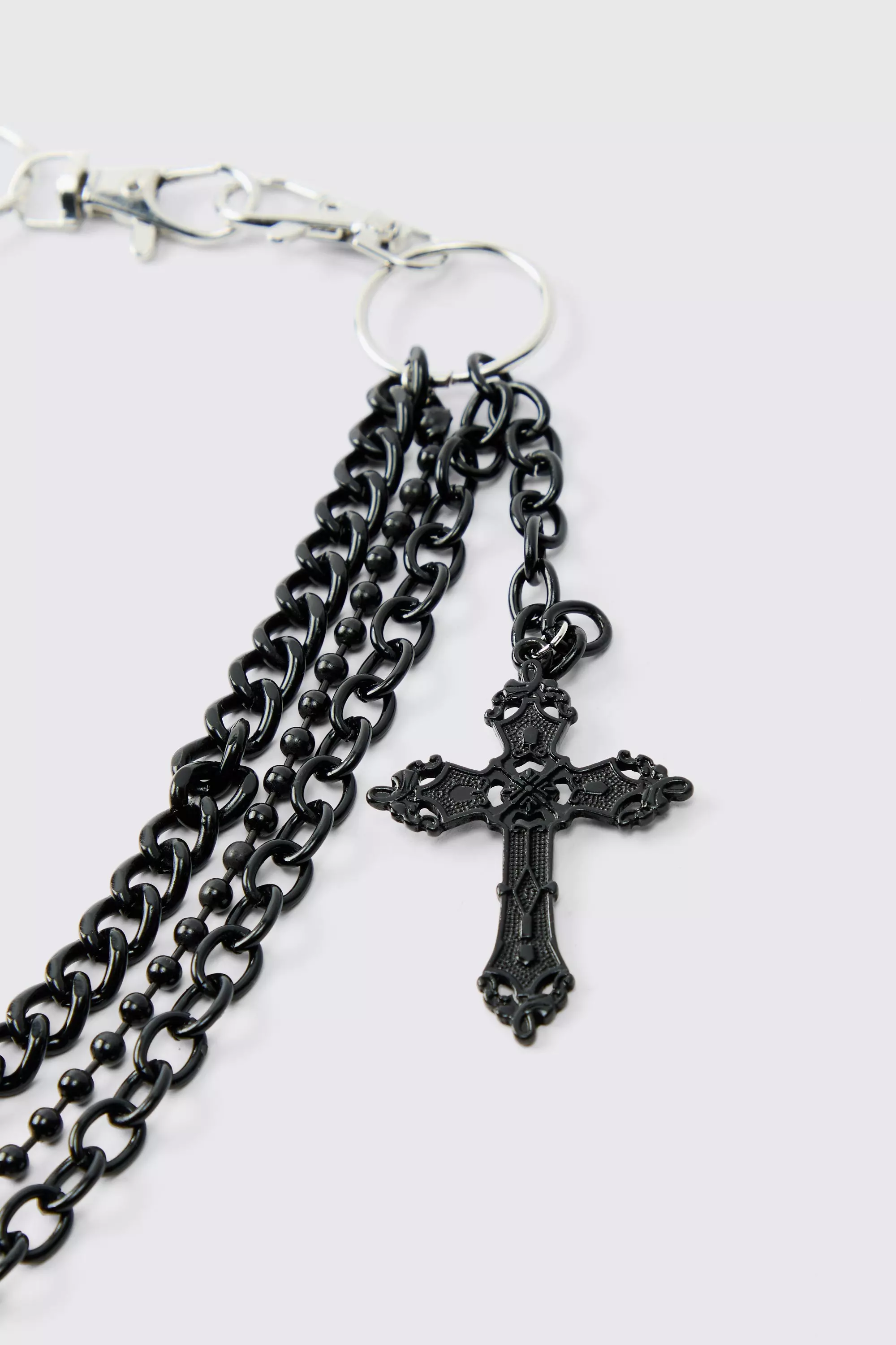 Black Zwarte Jeans Met Gekruiste Ketting alternatieve afbeelding