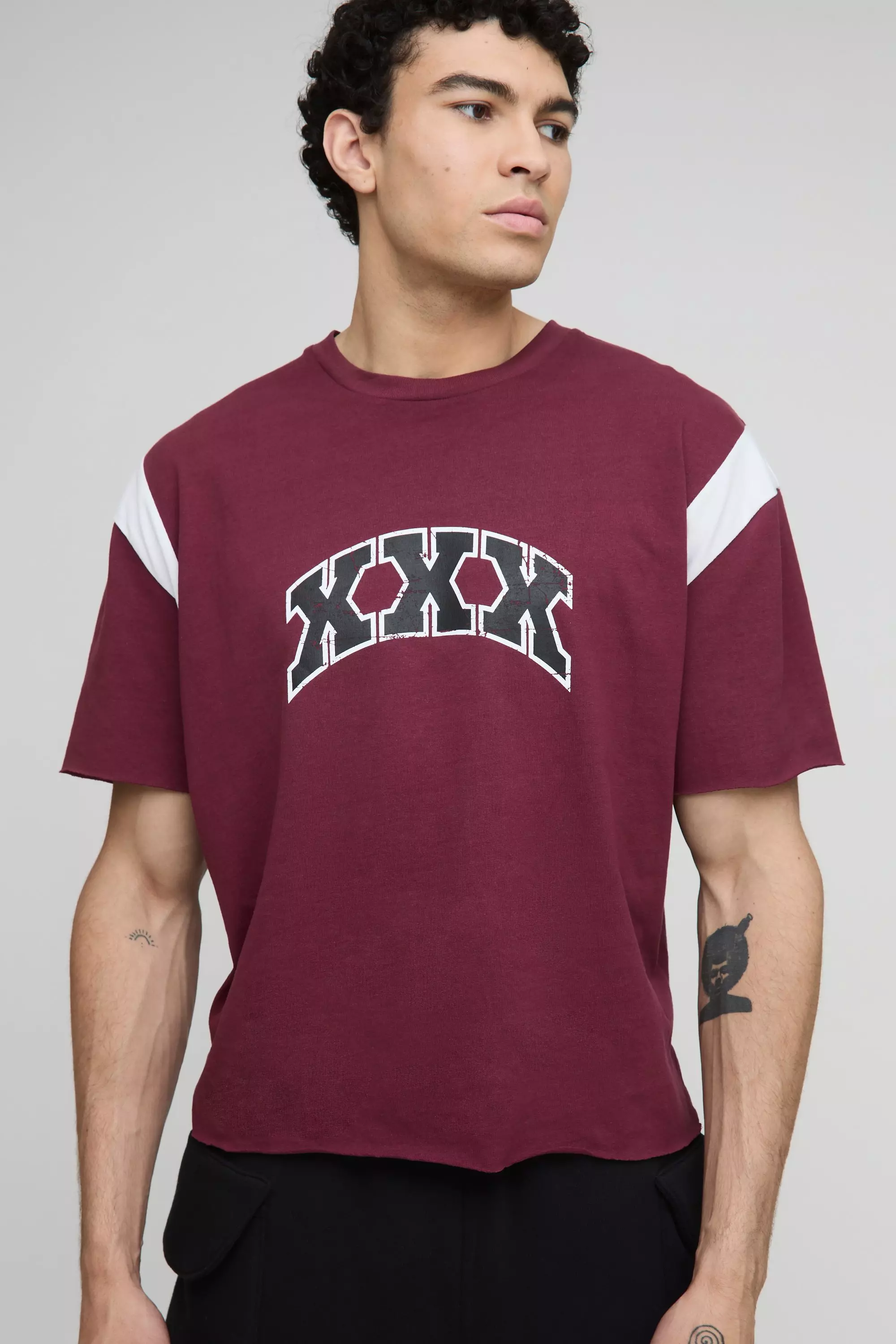 Oversized Boxy XXX Pride T-Shirt Burgundy