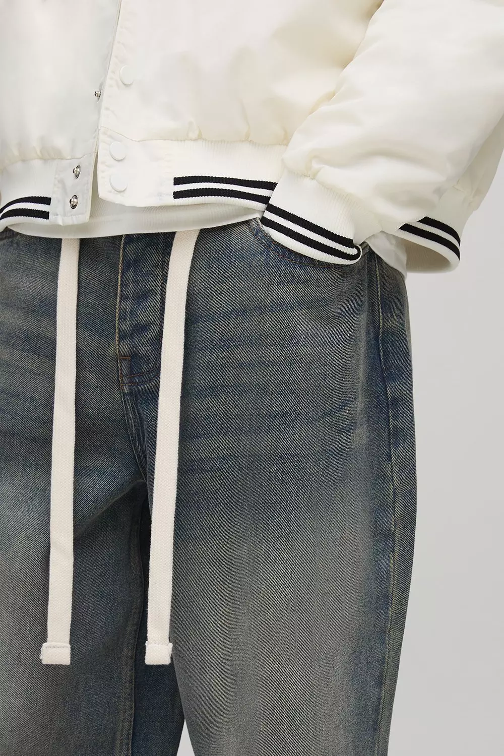 Wide Leg Washed Belted Jeans | boohooMAN USA
