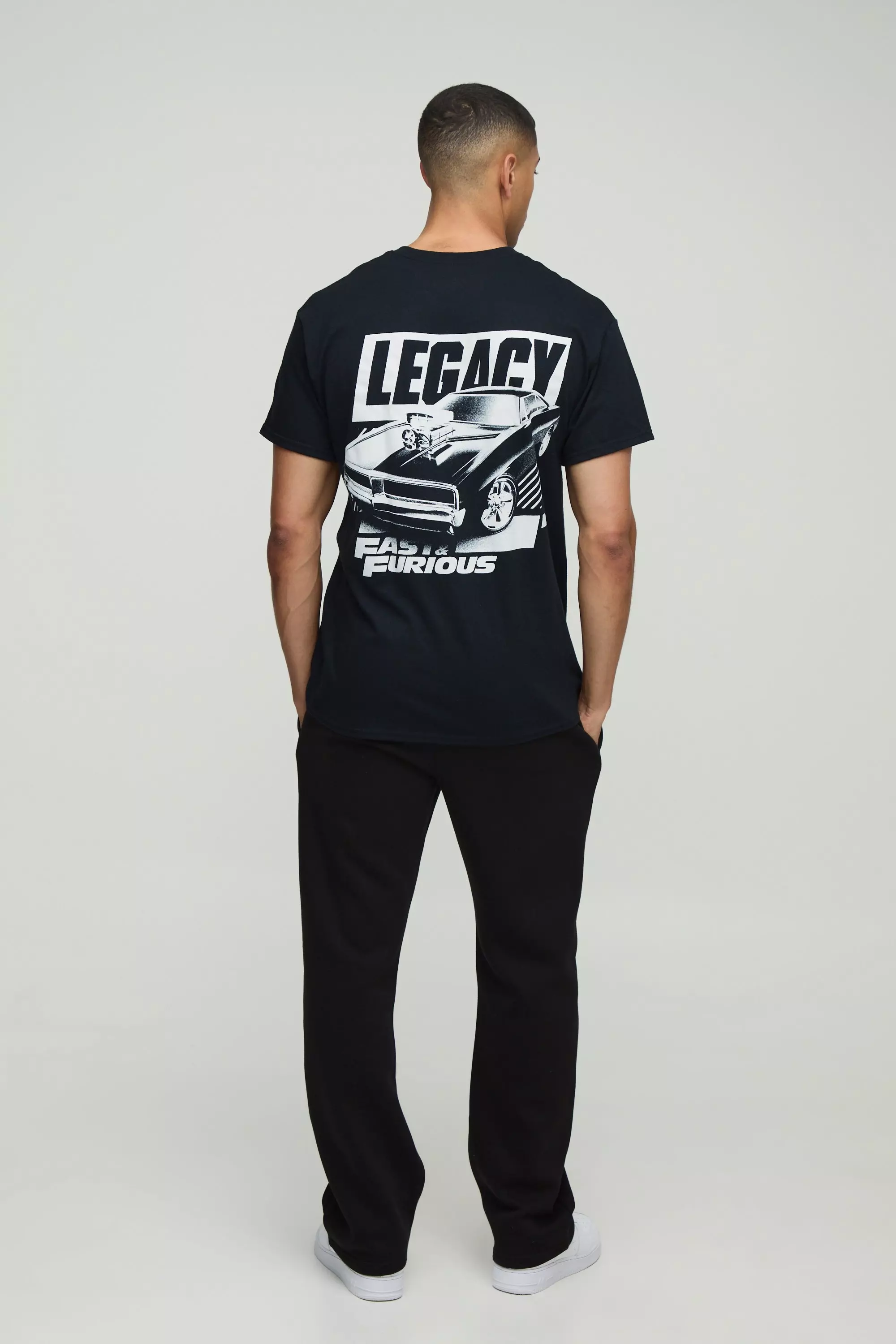 Black Oversized Fast & Furious License Printed T-Shirt alternative image