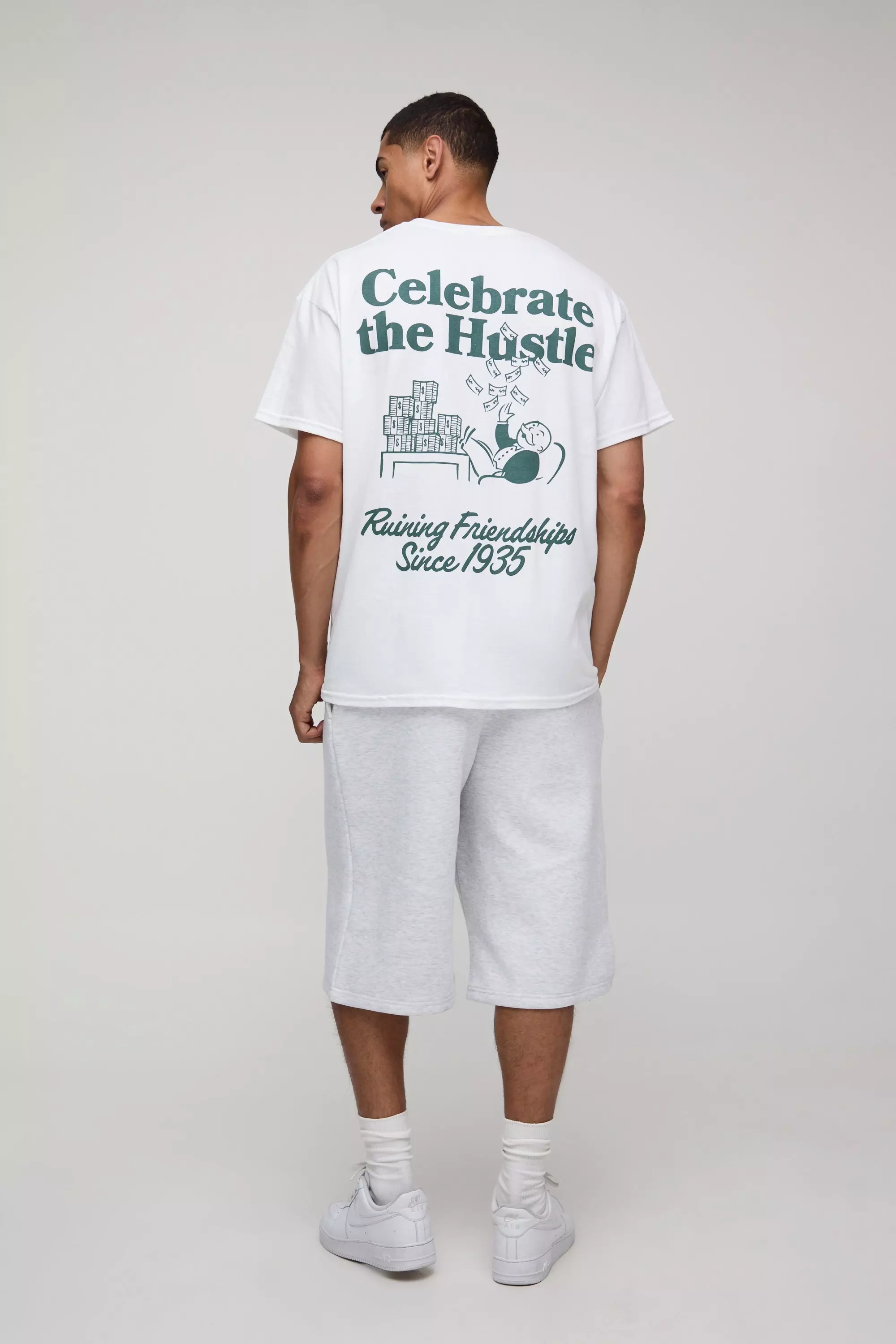Oversized Monopoly Hustle License Graphic T Shirt | boohooMAN USA