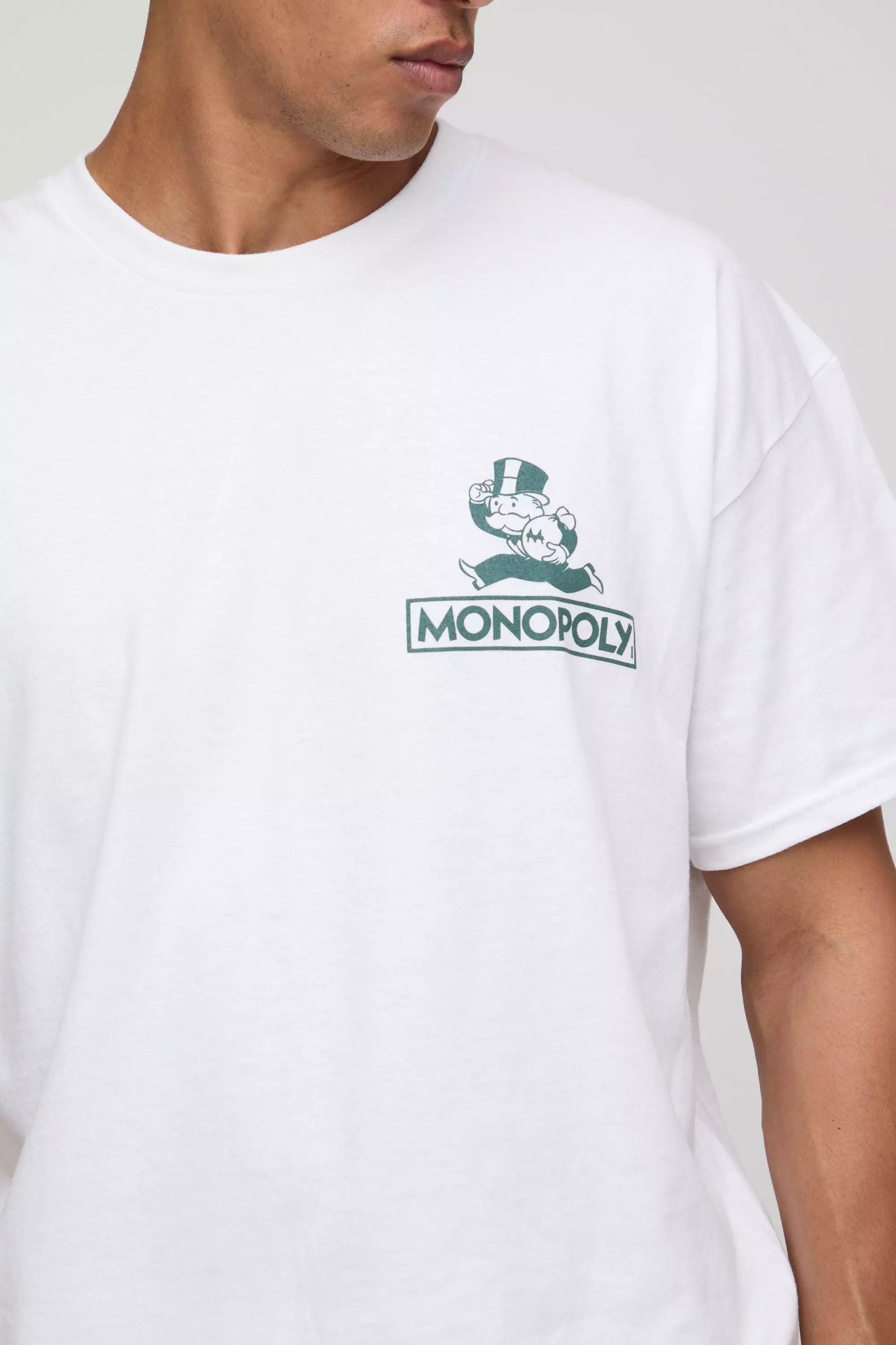 Oversized Monopoly Hustle License Graphic T Shirt | boohooMAN USA
