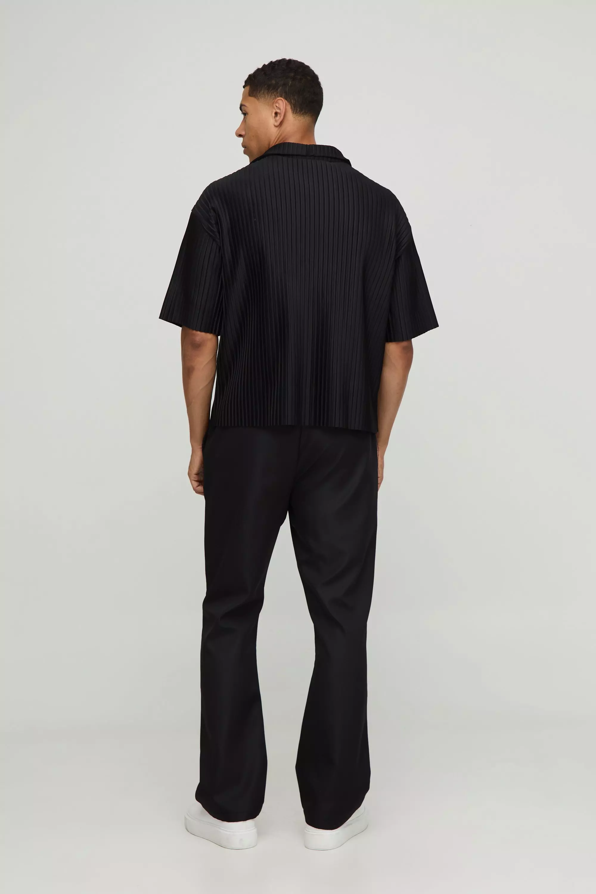 Stacked Flared Drop Trousers | boohooMAN USA