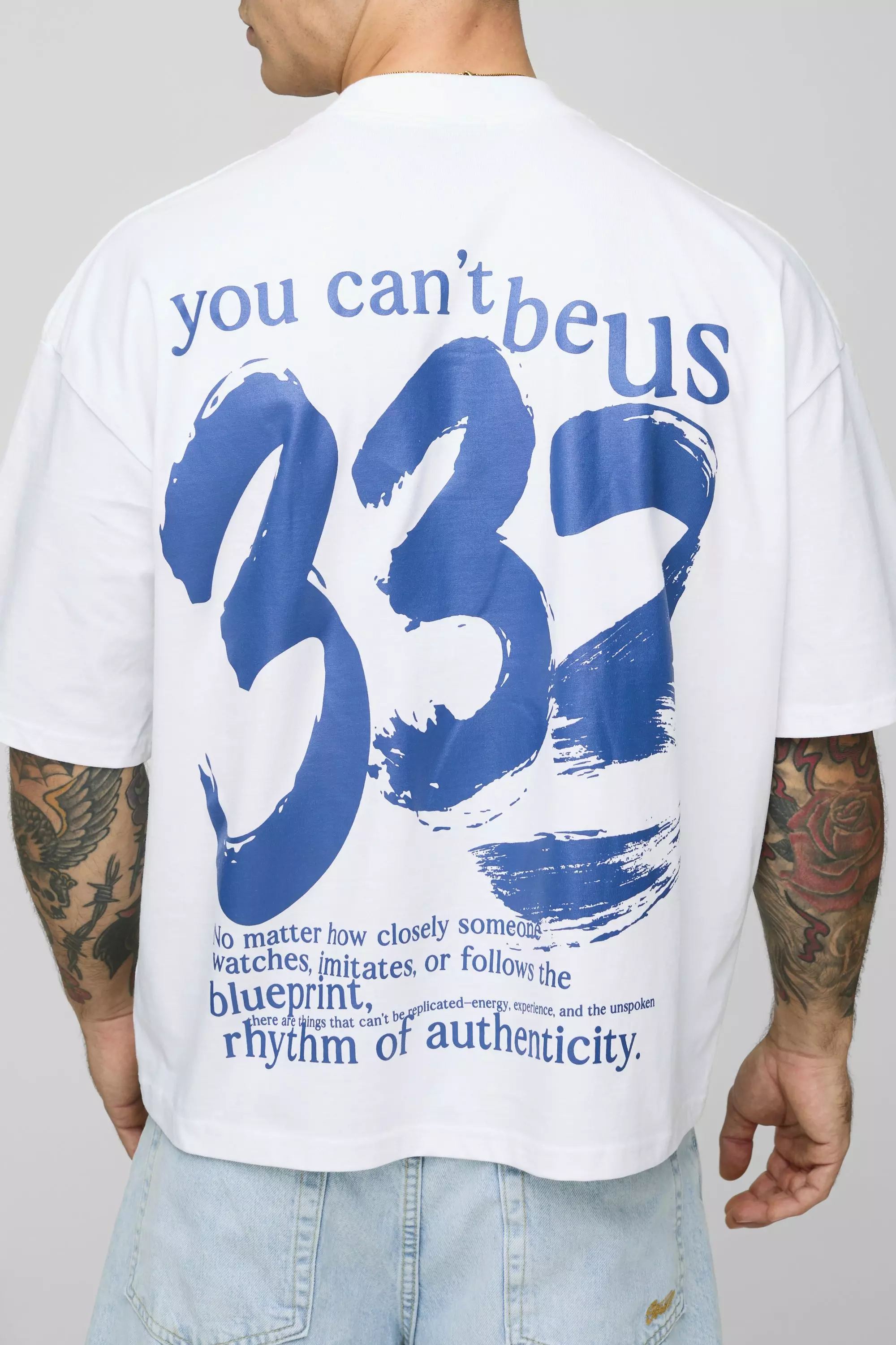 Oversized Boxy Extended Neck Ascended Masters T-Shirt | boohooMAN USA