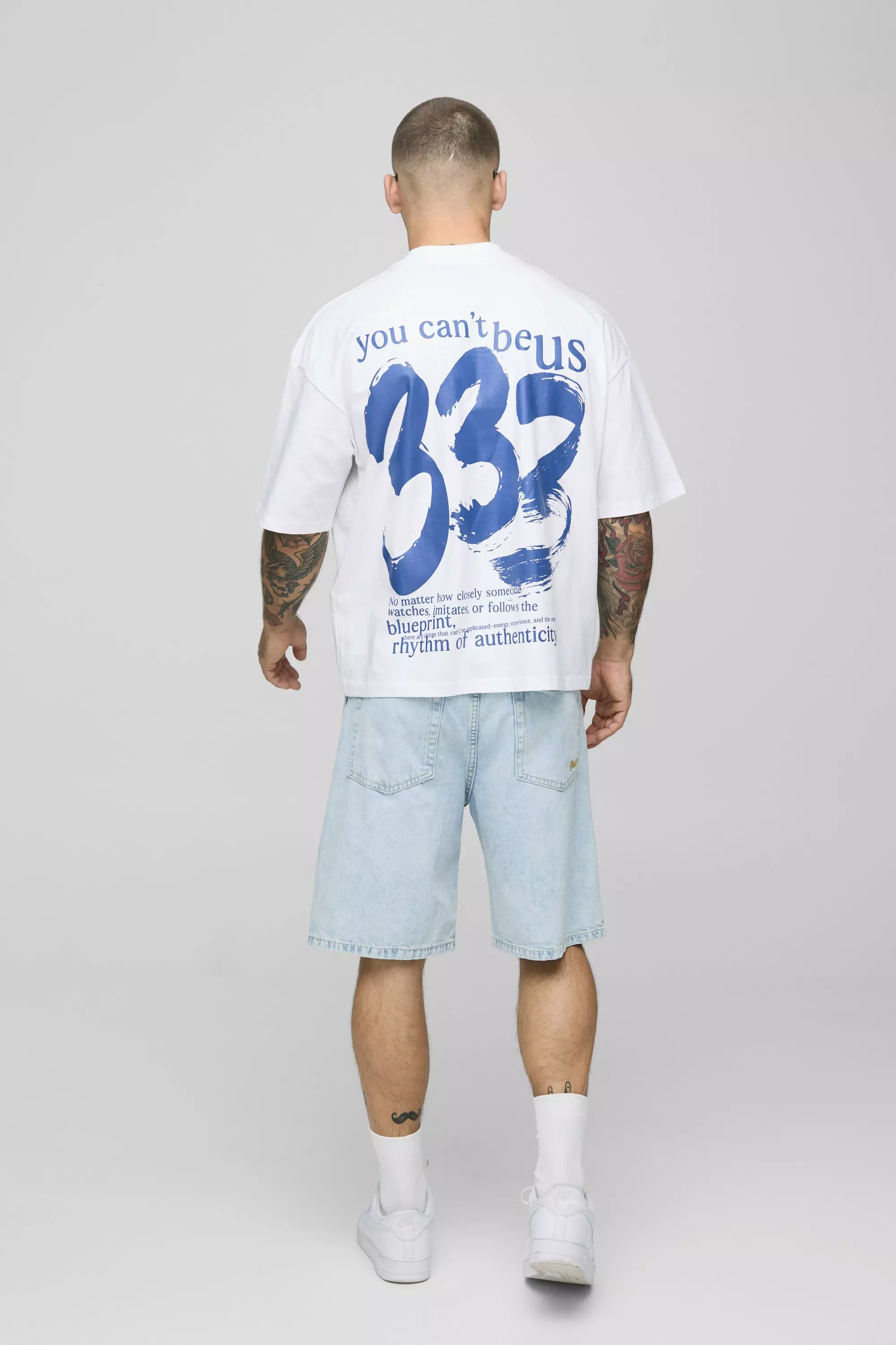 Oversized Boxy Extended Neck Ascended Masters T-Shirt | boohooMAN USA