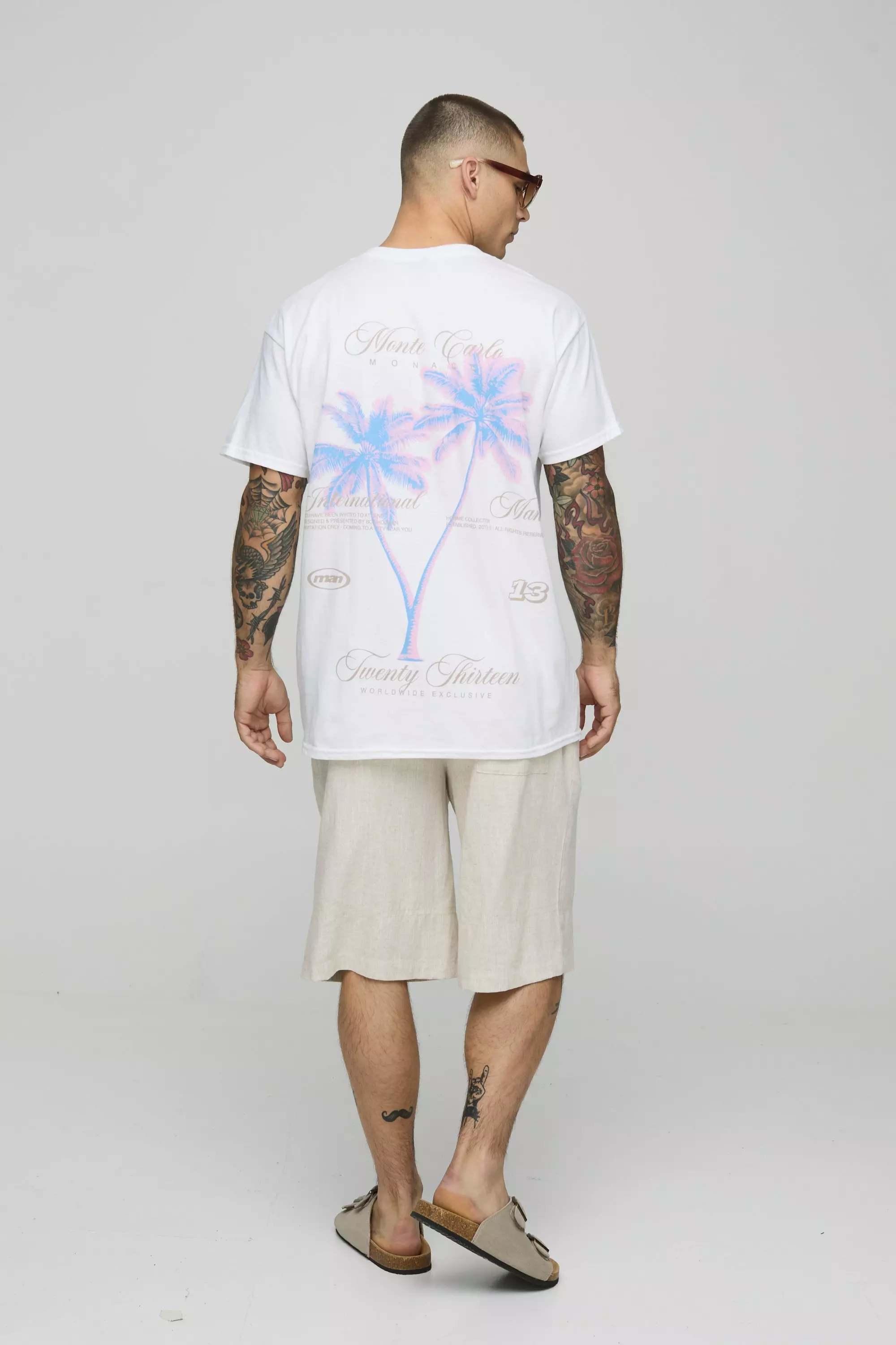 Oversized Blurred Palm Print Graphic T-Shirt | boohooMAN USA