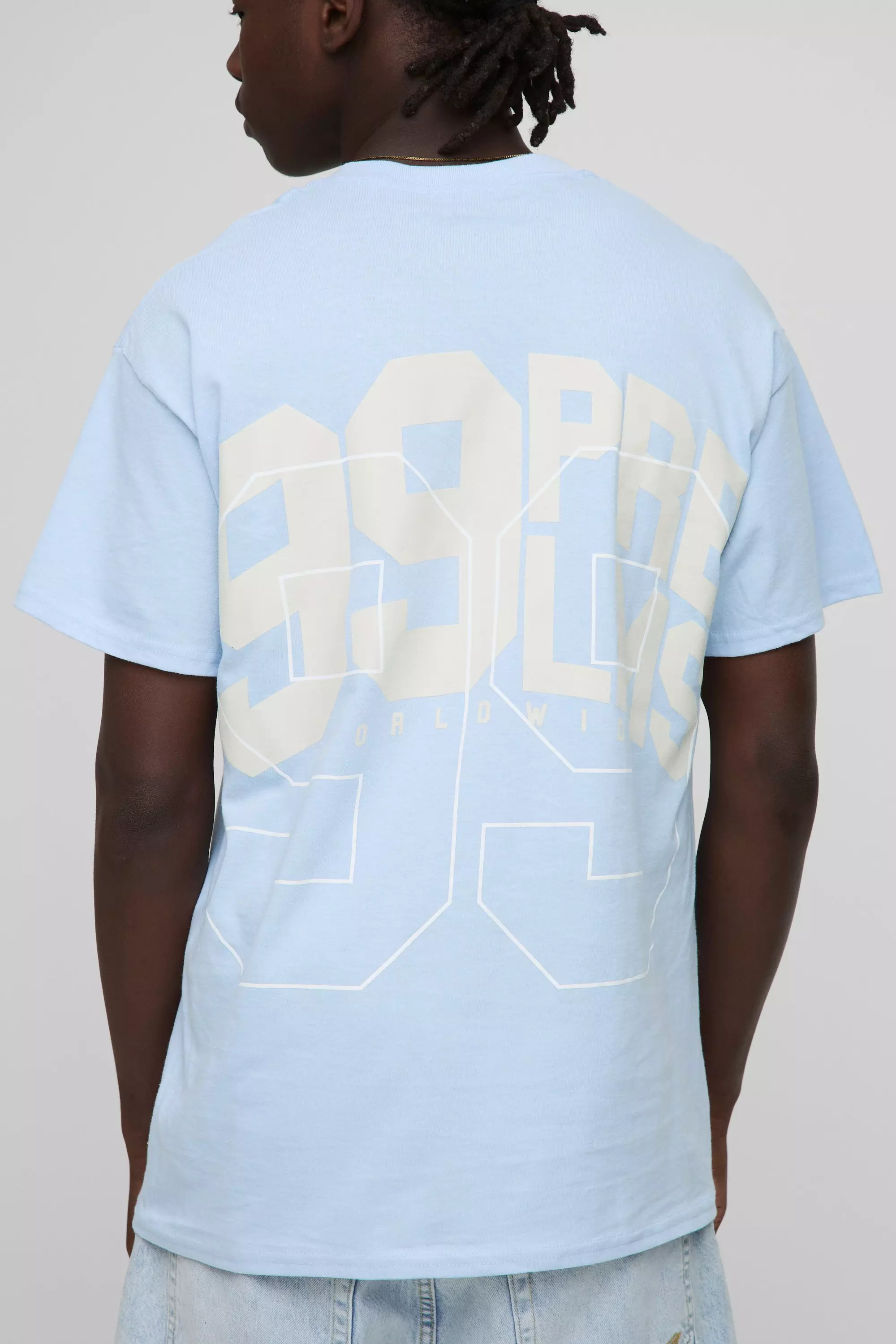 Sky blue Oversized 99 Problems Slogan T-Shirt alternative image
