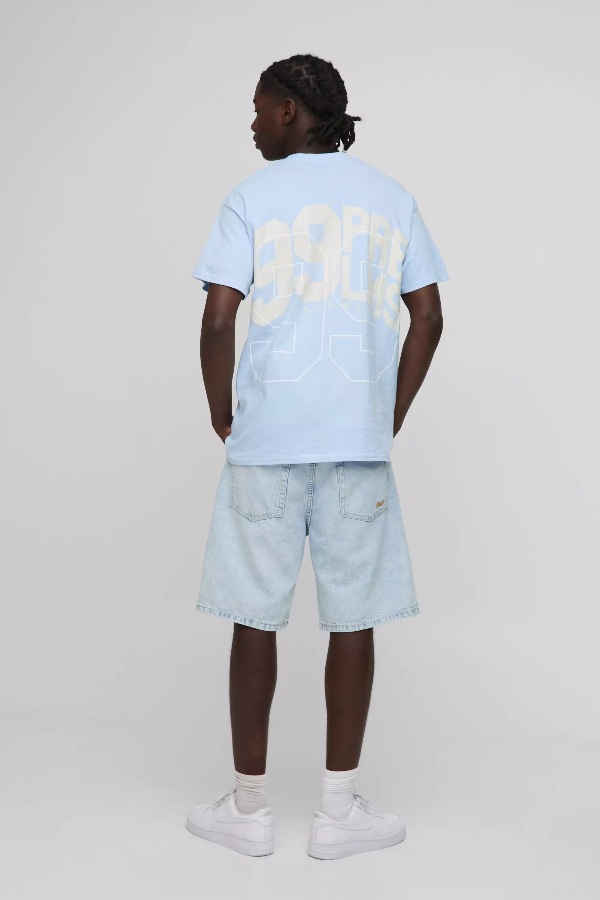 Sky blue Oversized 99 Problems Slogan T-Shirt alternative image