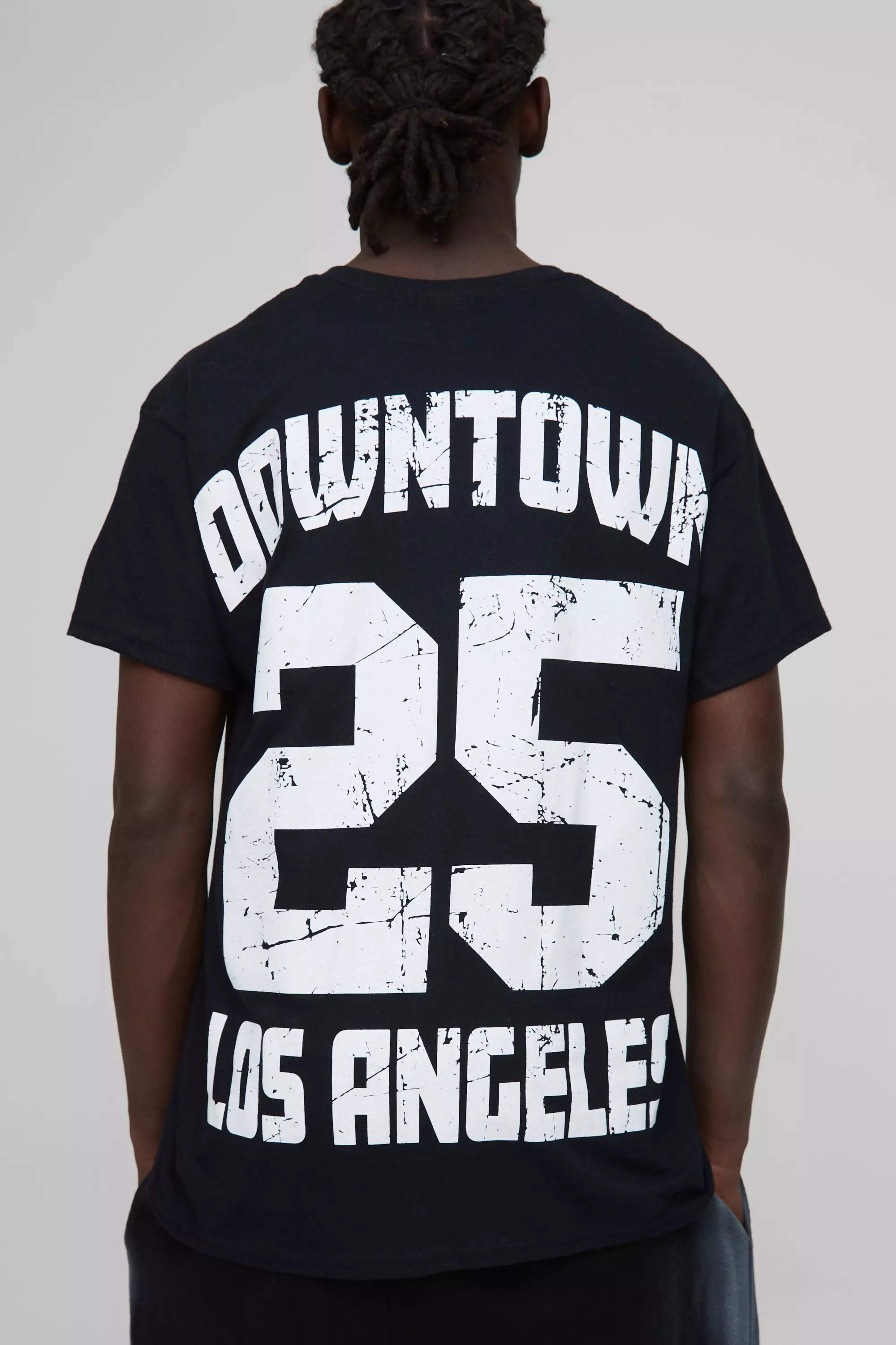 Black Oversized Downtown LA 25 Graphic T-Shirt alternative image