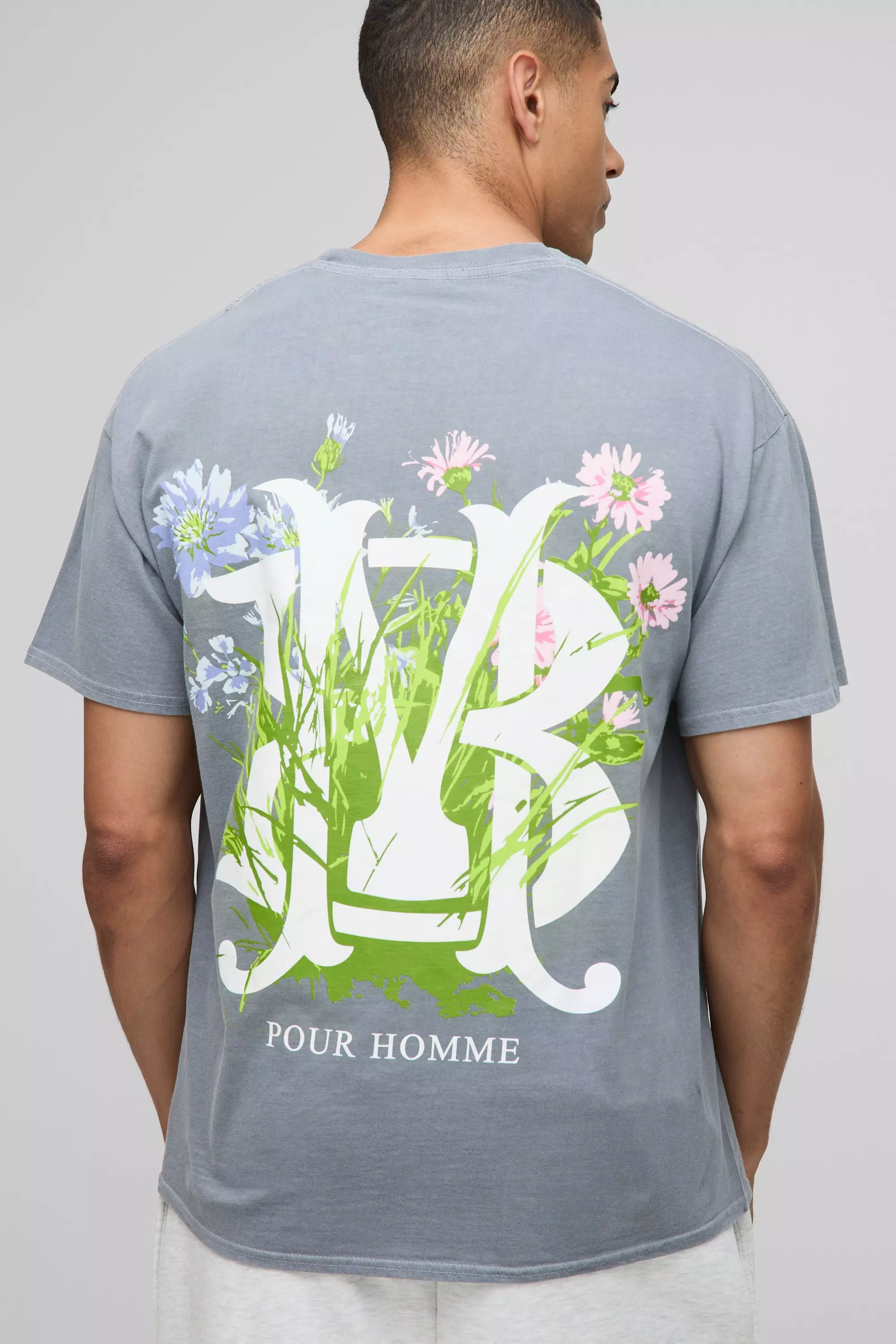 Lilac Oversized Floral Crest Graphic T-Shirt alternative image