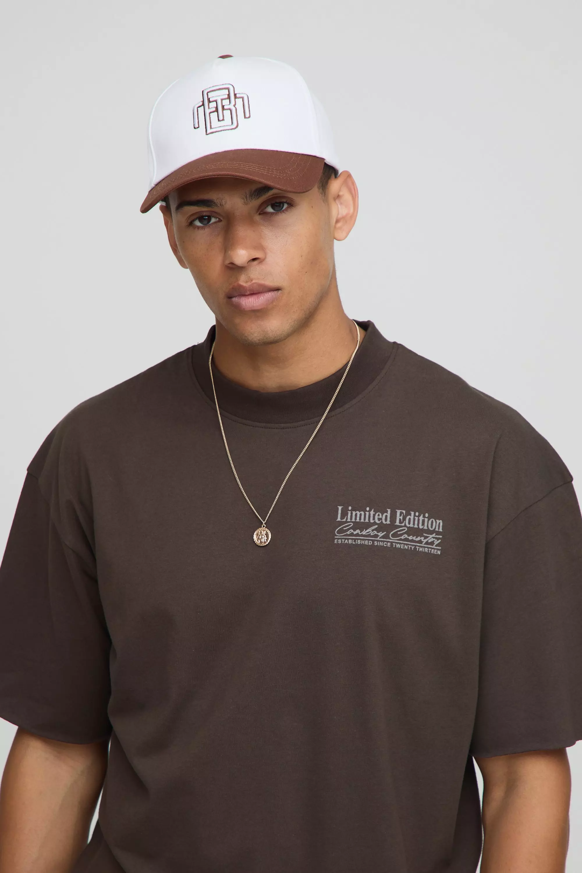 Branded Embroidered Cap Brown