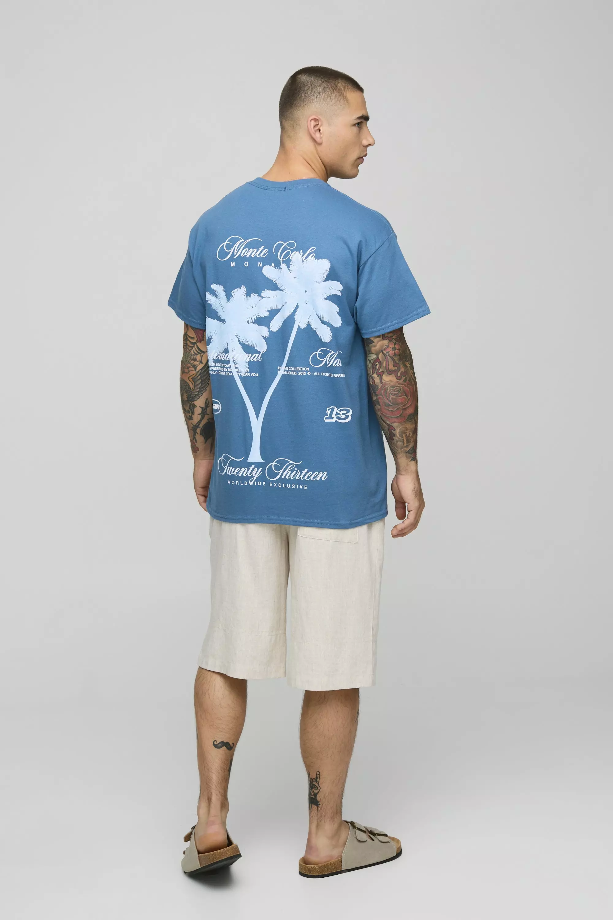 Oversized Tonal Palm Graphic T-Shirt | boohooMAN USA
