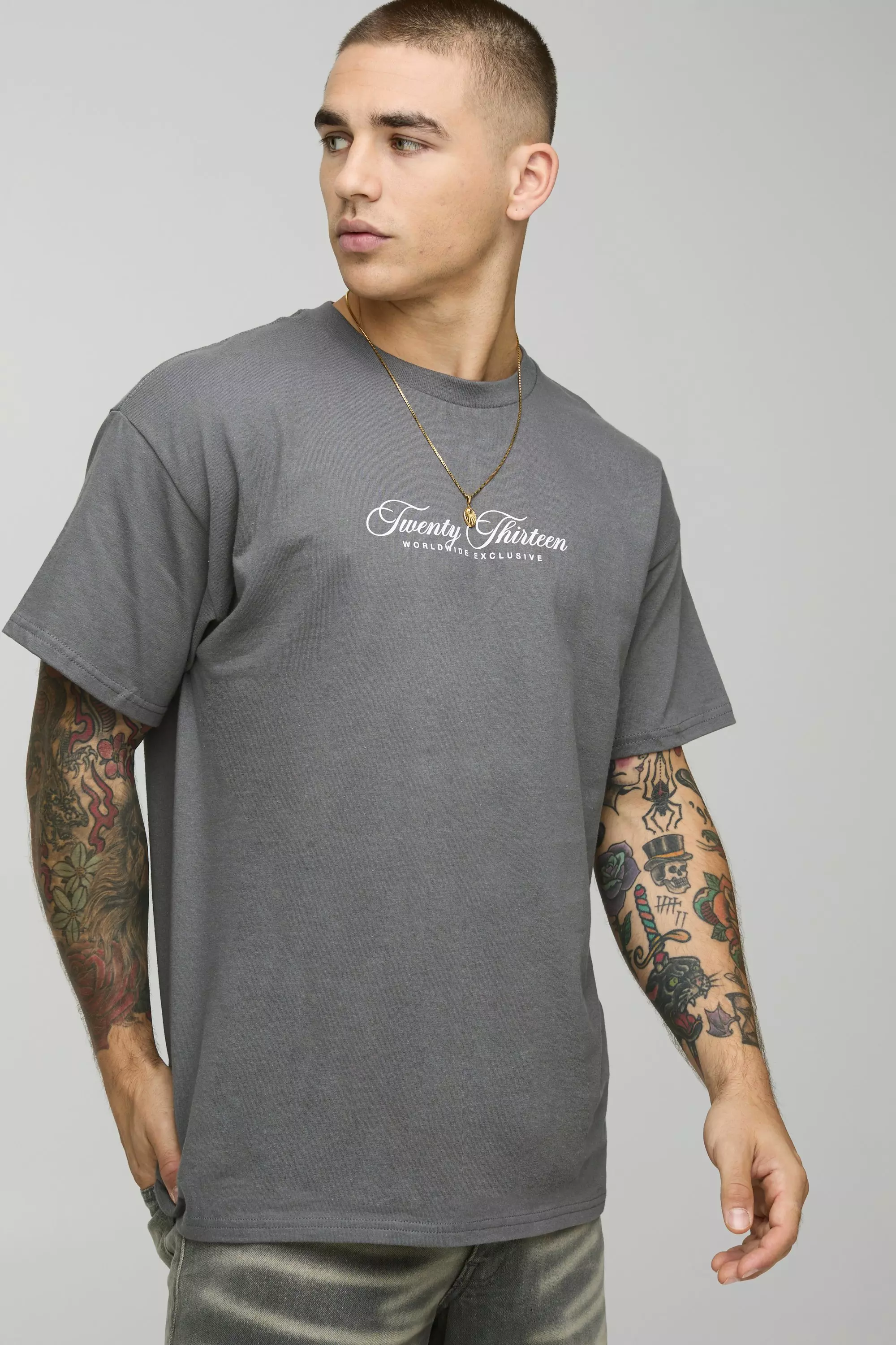 Oversized Blurred Palm Print Graphic T-Shirt | boohooMAN USA