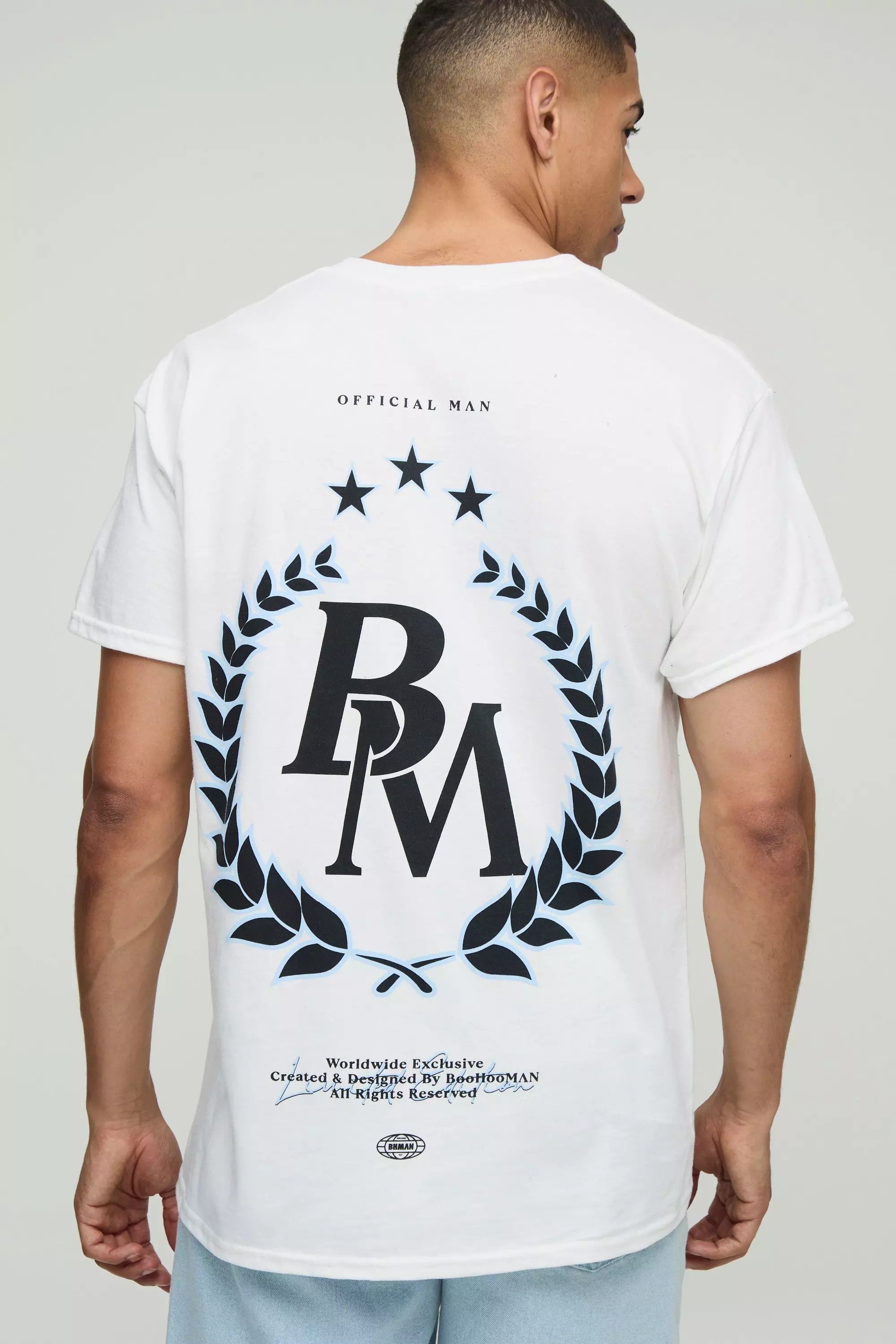 White Oversized BM Varsity Crest T-Shirt alternative image