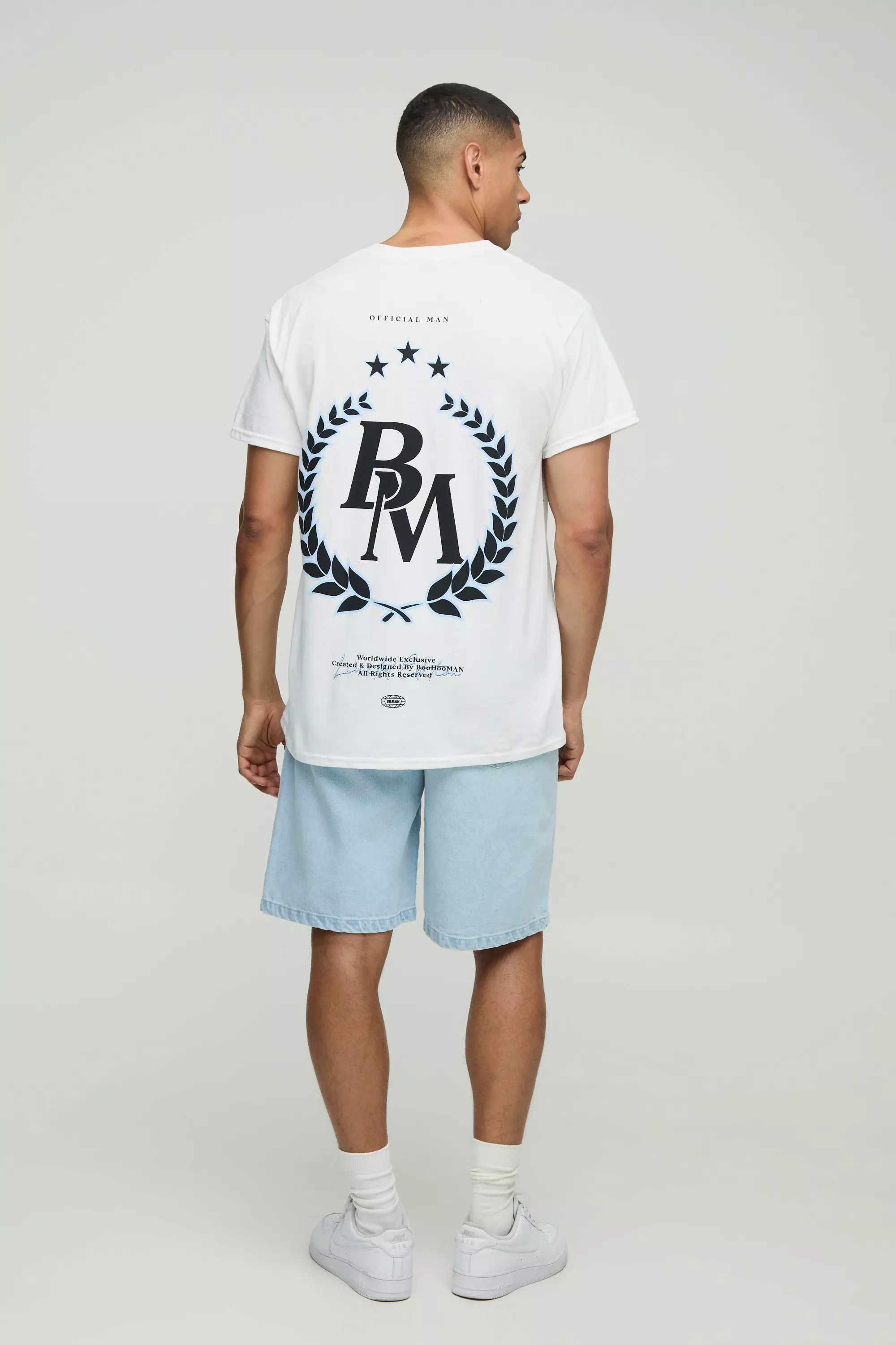 White Oversized BM Varsity Crest T-Shirt alternative image