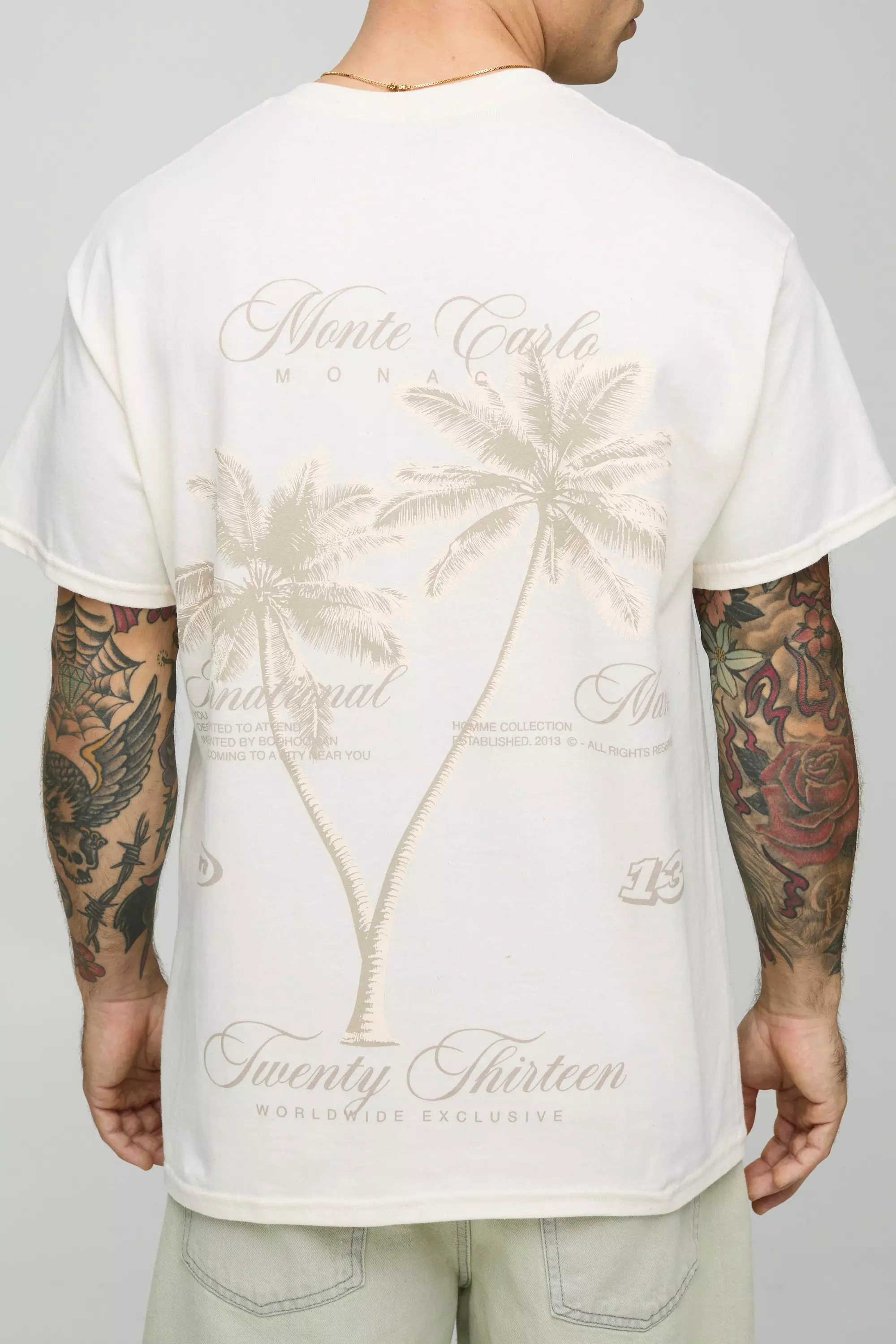 Oversized Tonal Palm Graphic T-Shirt | boohooMAN USA