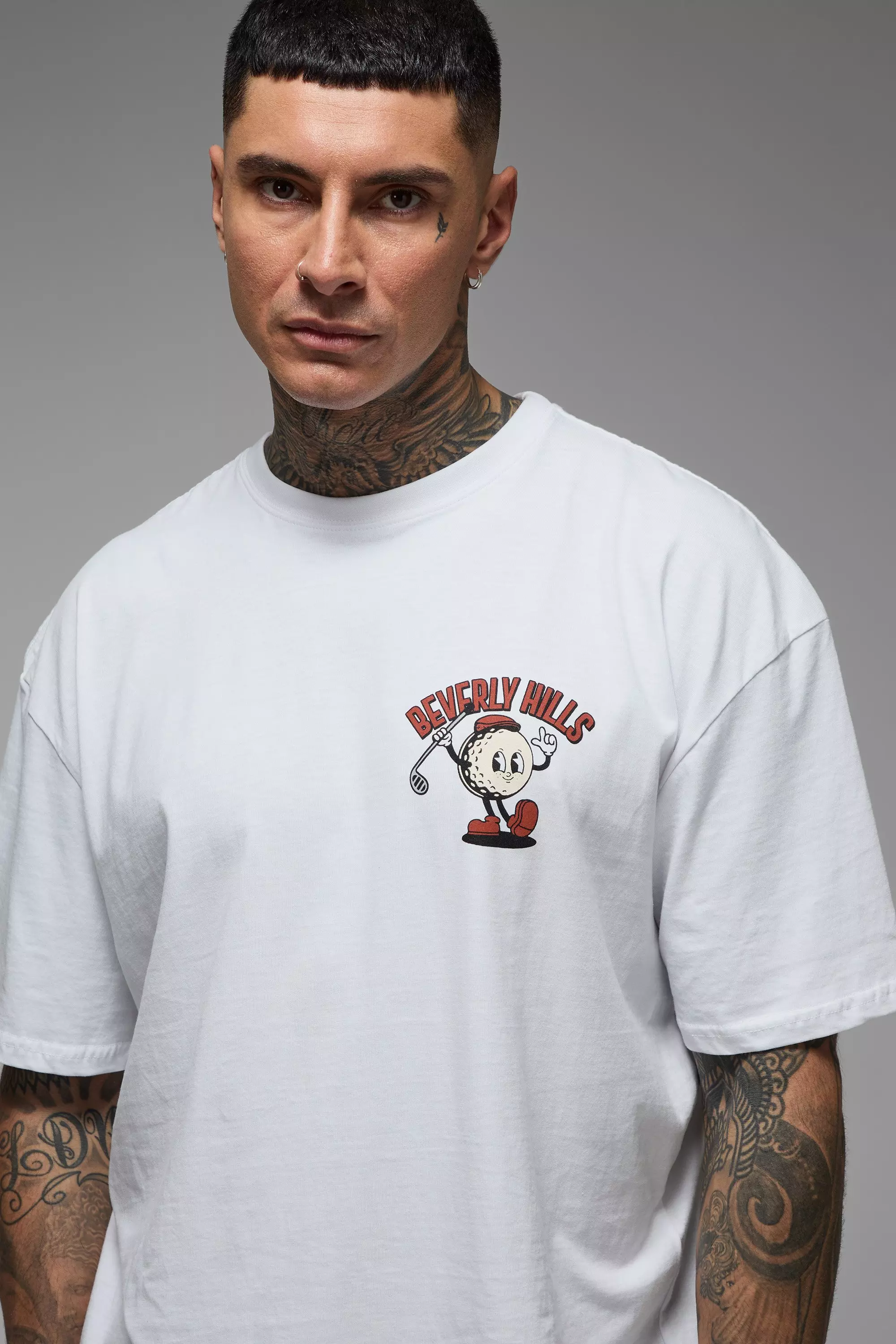 Tall - T-shirt oversize à imprimé Beverly Hills, White autre image