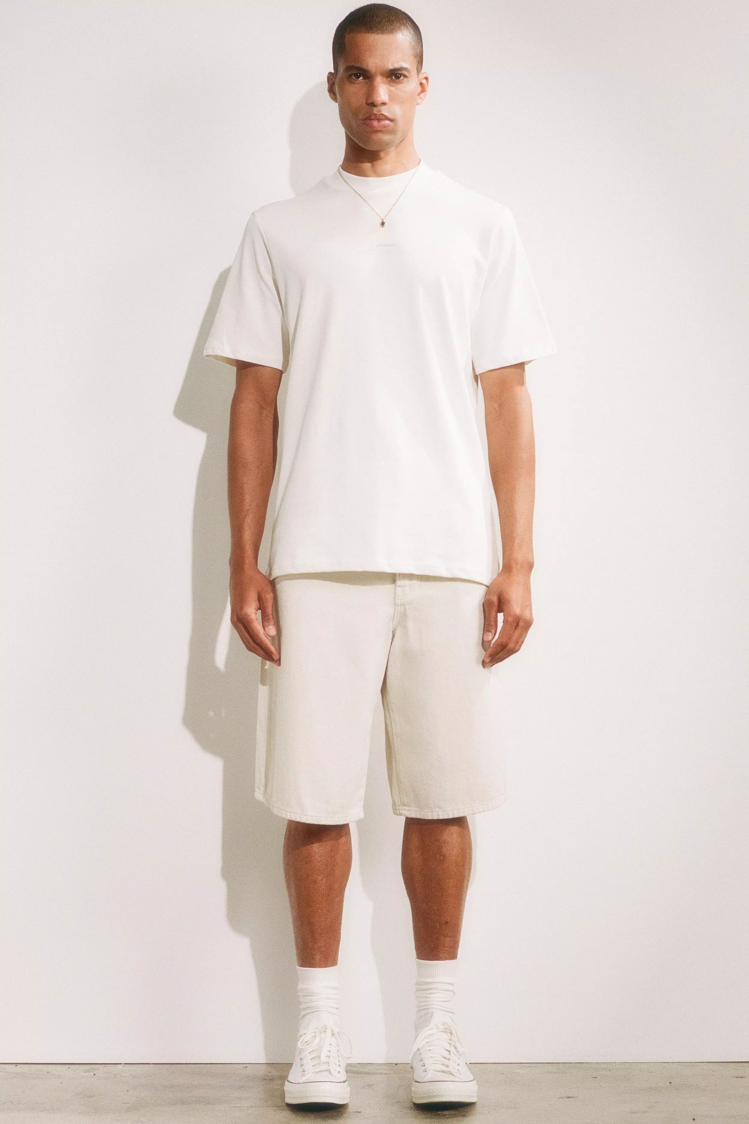 Regular Fit Washed Denim Jorts | boohooMAN USA