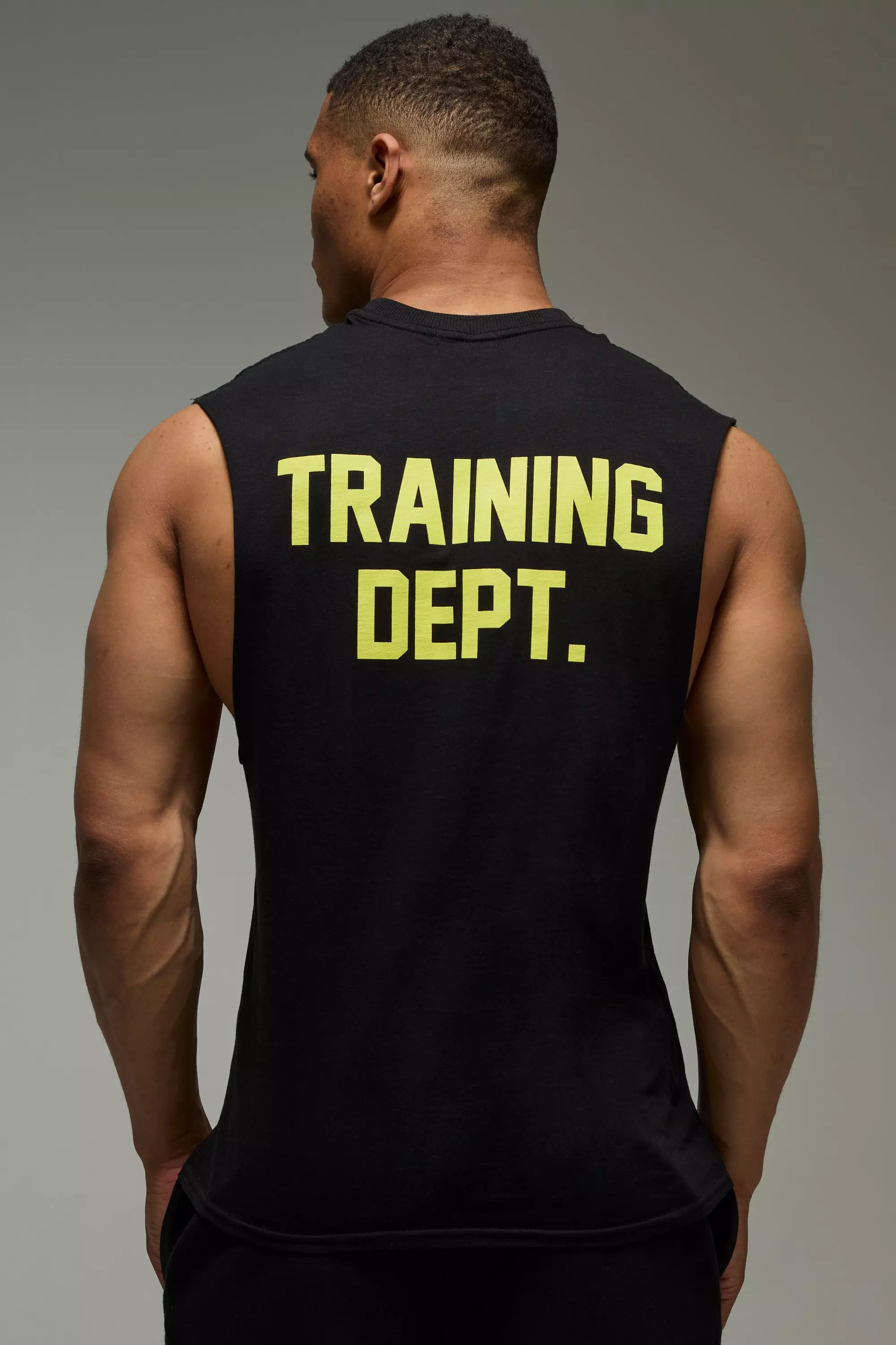 Training Dept Oversized Drop Shoulder Tank Black
