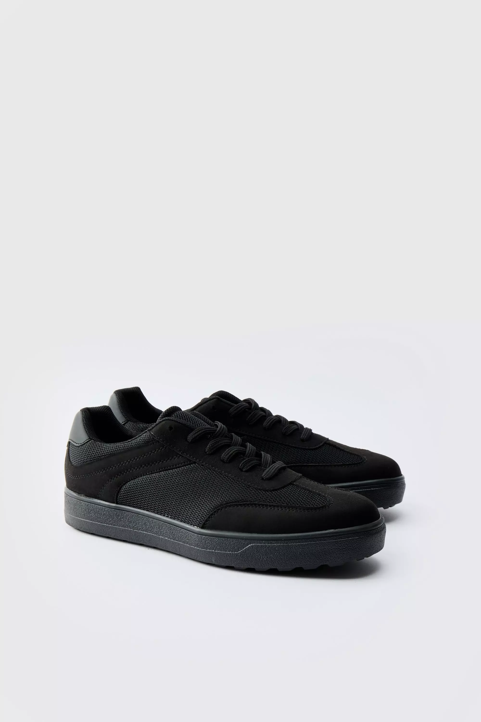 Black Contrast Panel Mesh Trainer