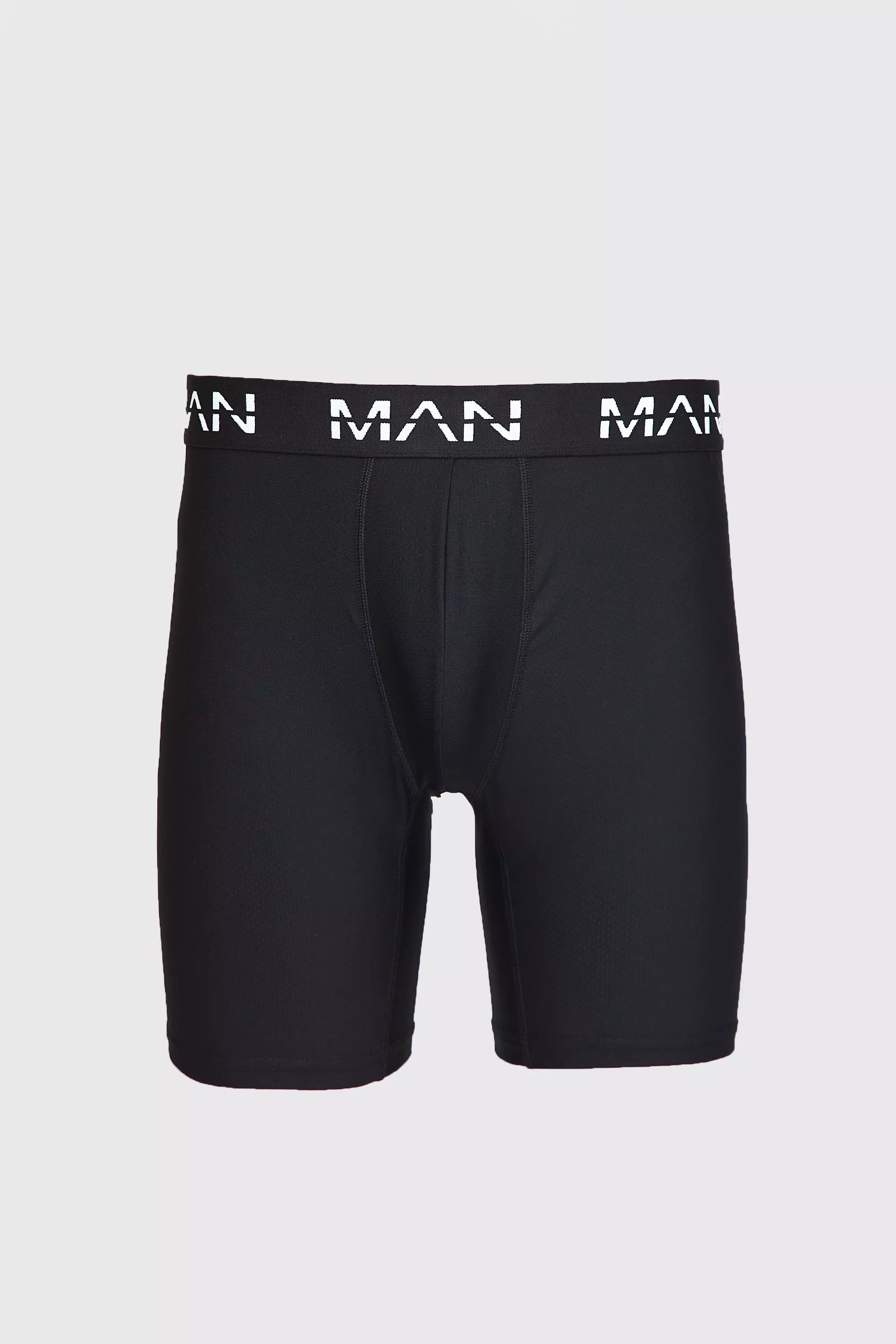 Man Active Performance 7inch Long Boxer Black