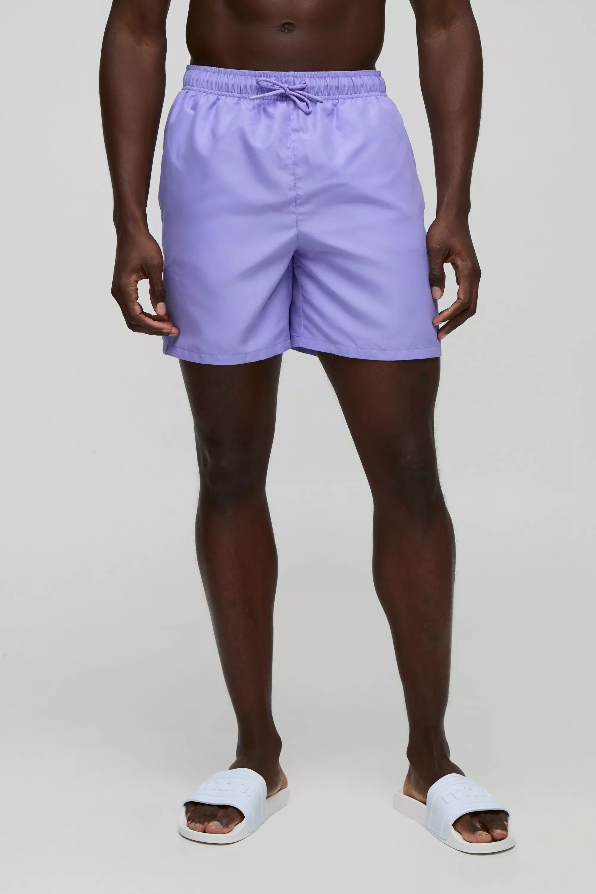Mid Length Swim Short Purple