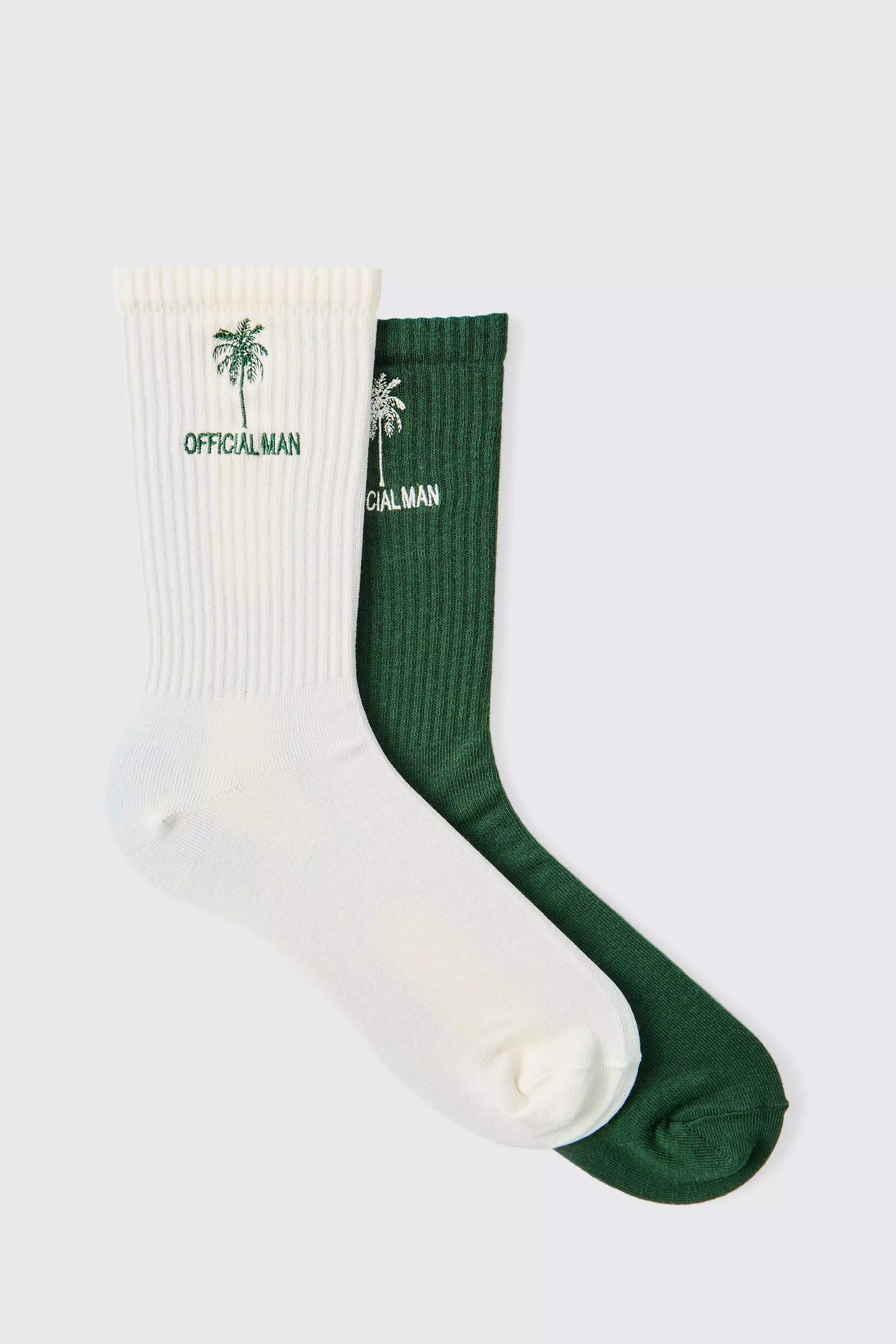 Multi 2 Pack Official Man Palm Embroidered Sport Socks Multi