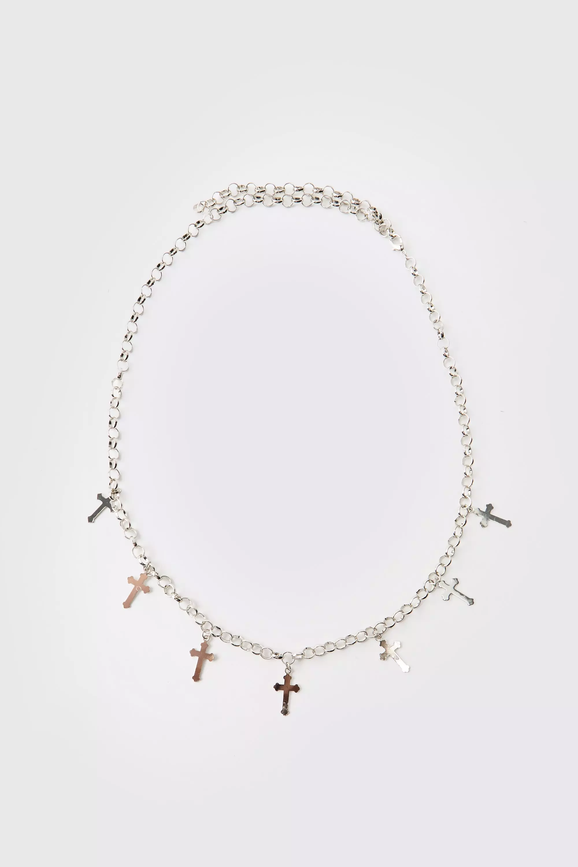 Cross Charm Chain Belt | boohooMAN USA