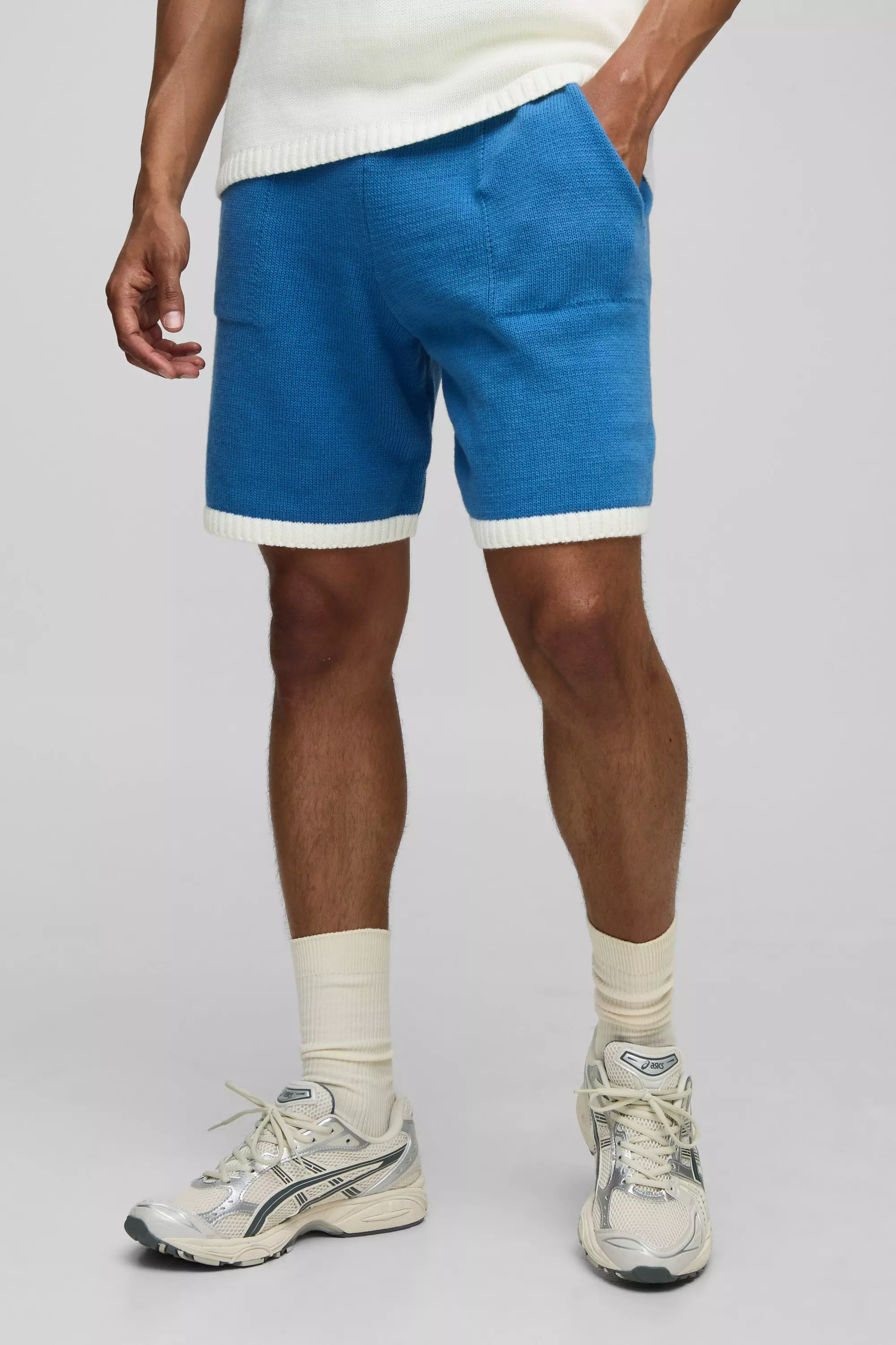 Relaxed Knitted Short Blue