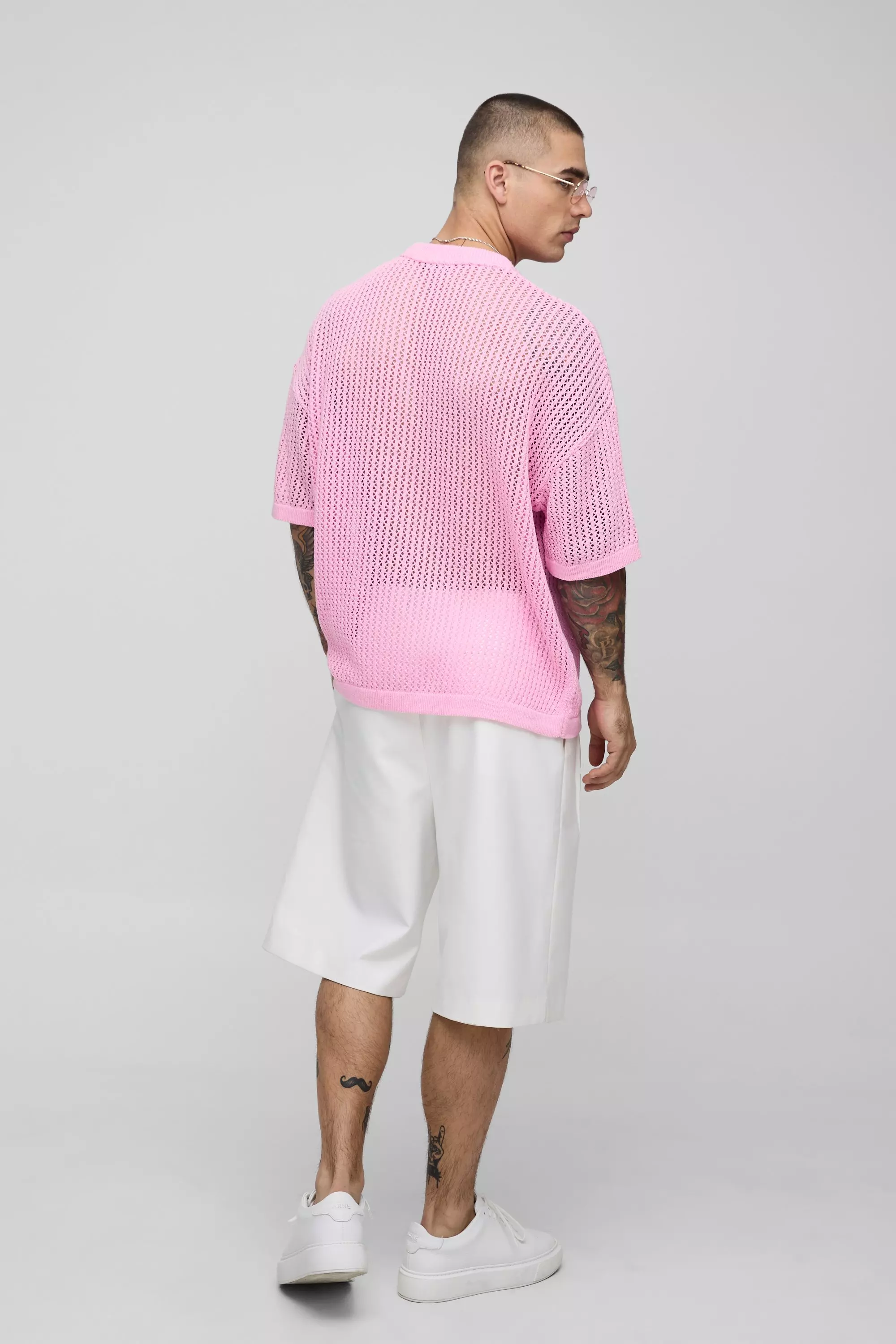 T-shirt oversize à épaules dénudées, Pink autre image