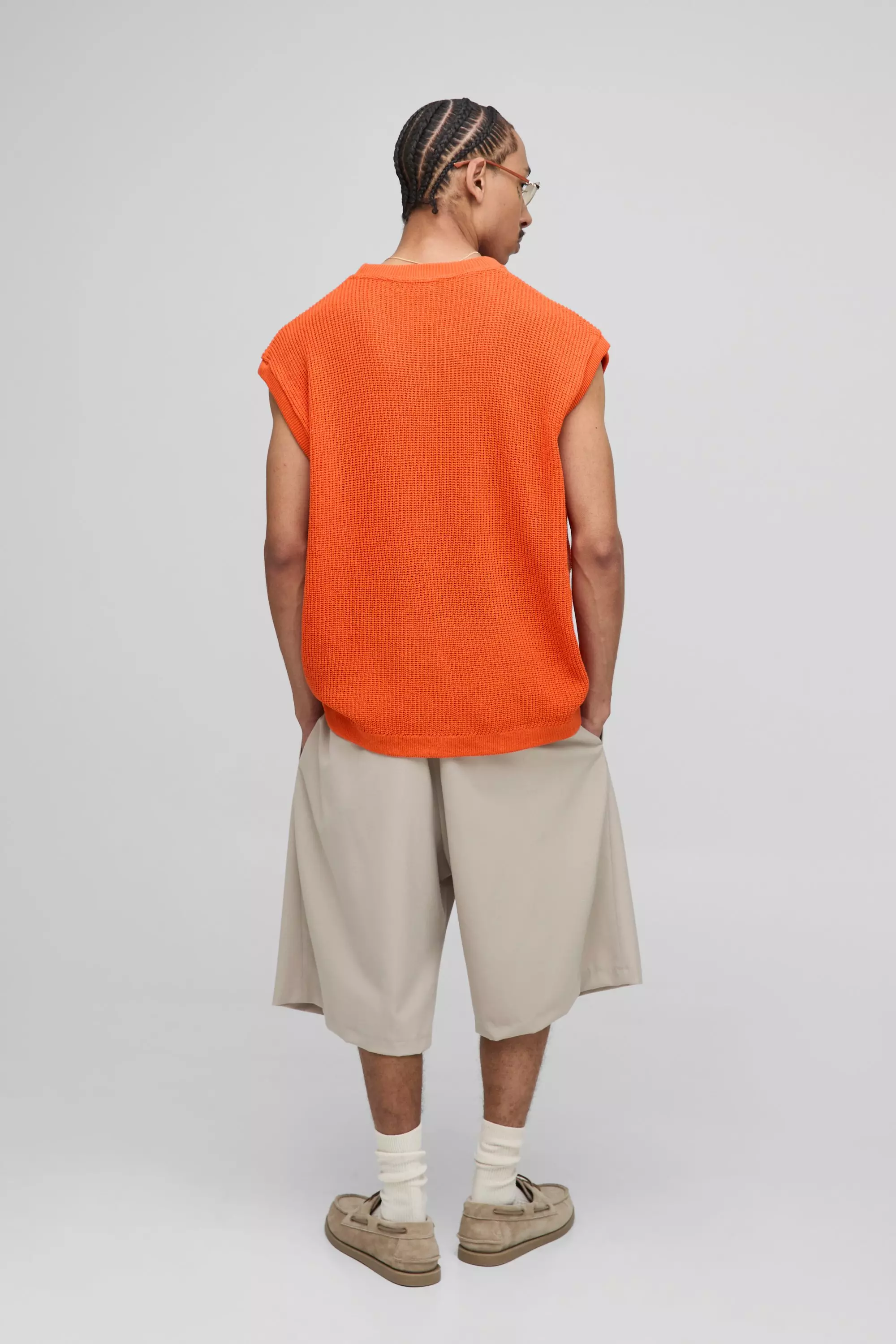 Débardeur oversize côtelé, Orange autre image