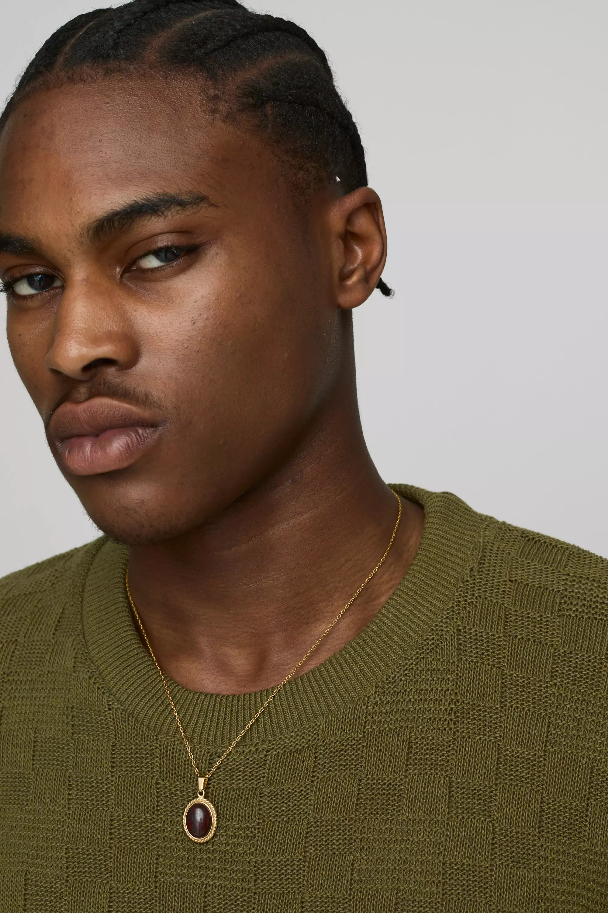 Khaki Oversized Gebreide Tank Top Met Textuur alternatieve afbeelding