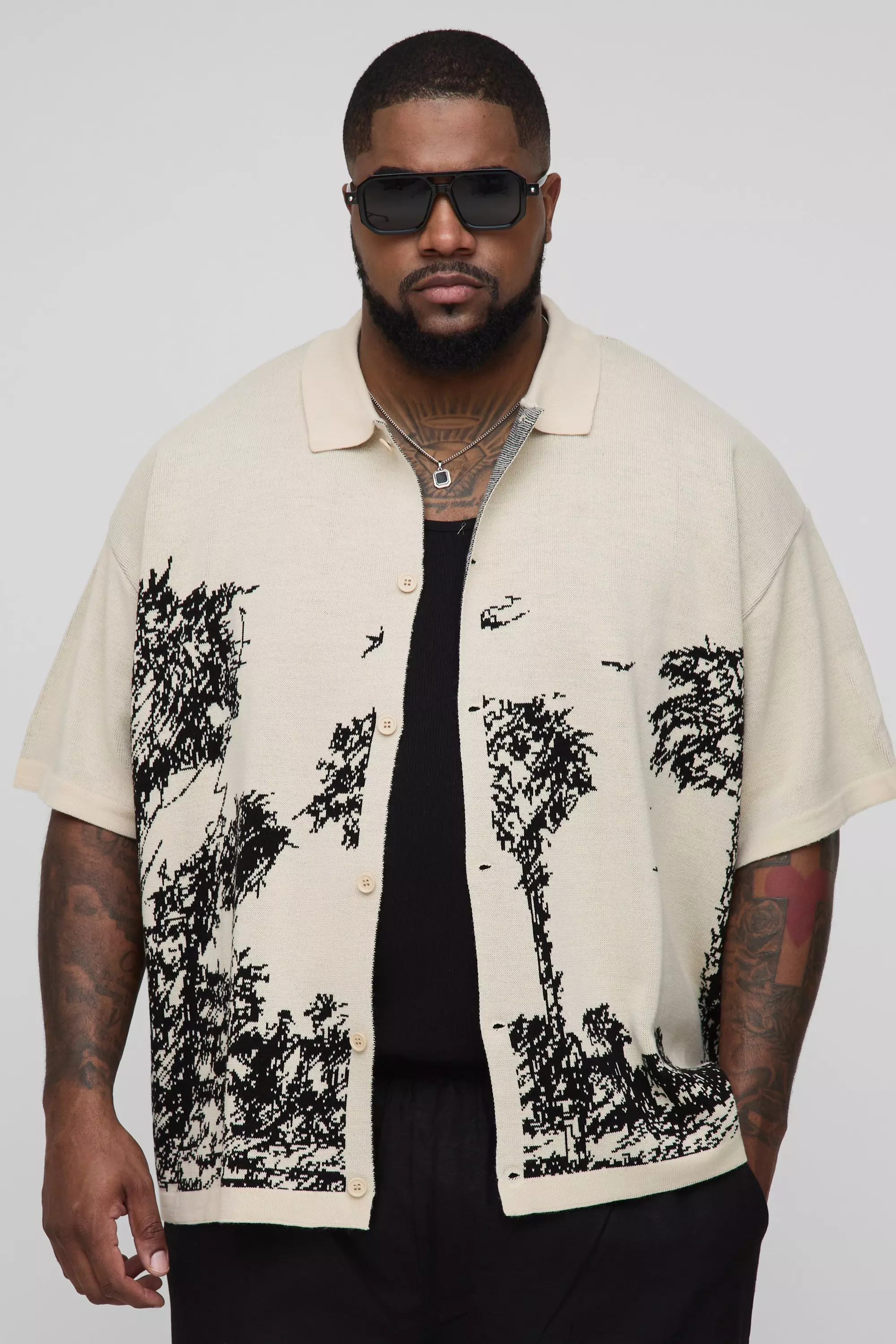Grande taille - Chemise oversize en maille, Ecru autre image