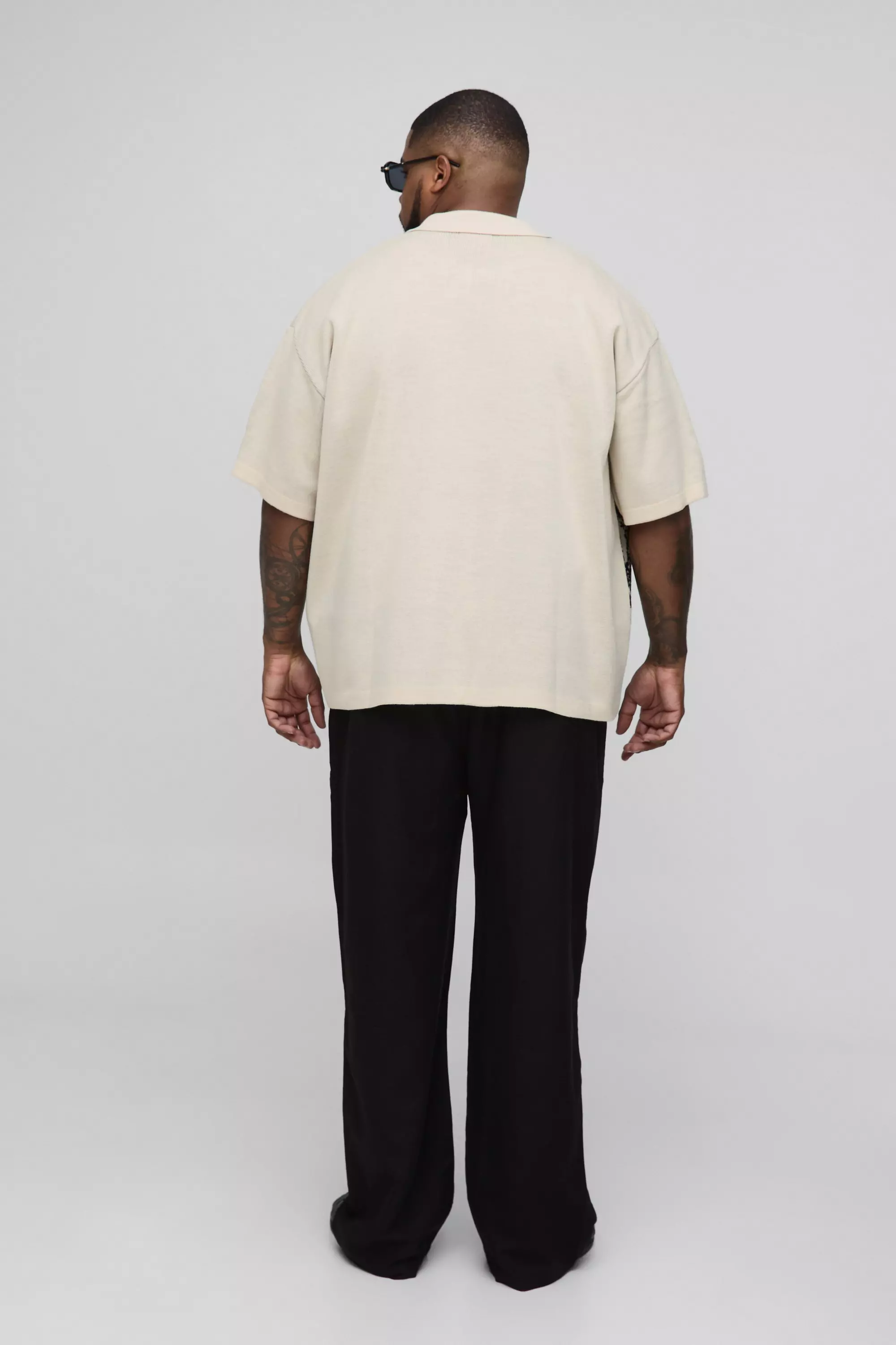 Grande taille - Chemise oversize en maille, Ecru autre image
