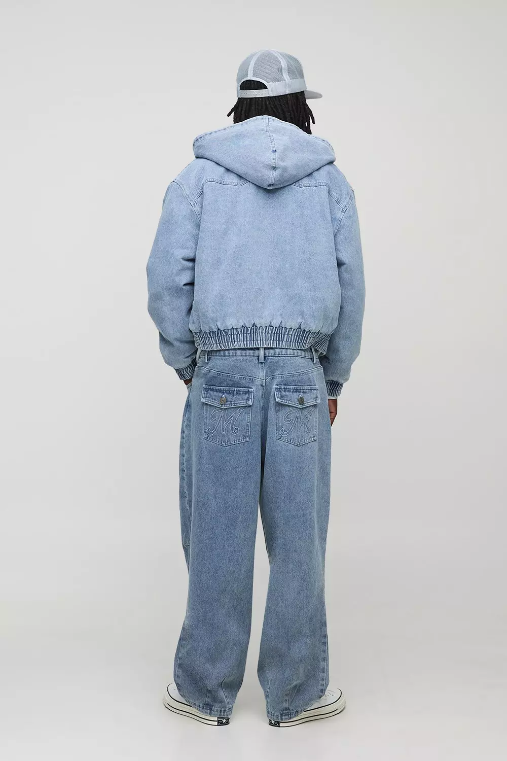 Balloon Fit Embroidered Back Pocket Jeans | boohooMAN USA