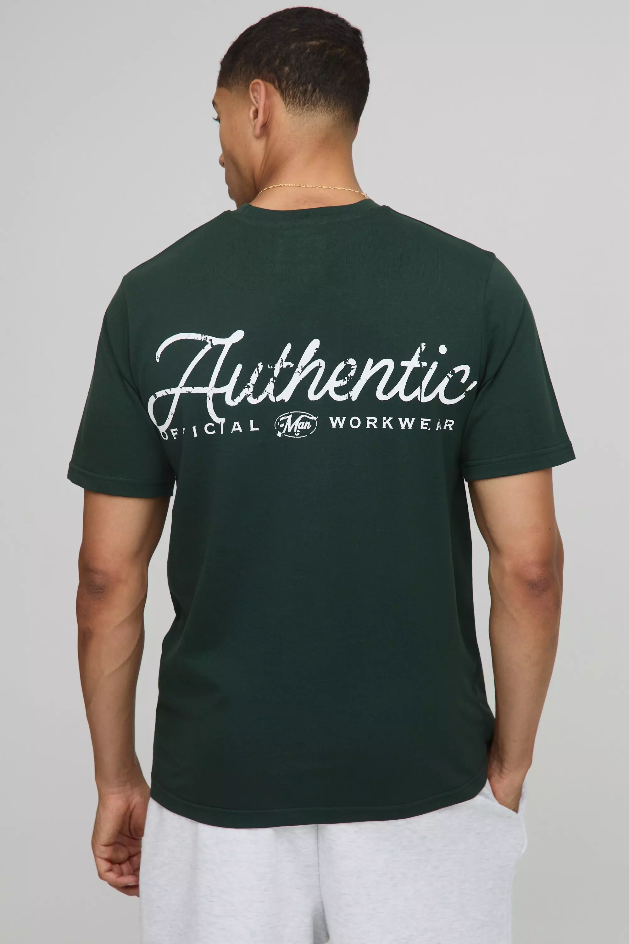 Regular Fit Vintage Car Graphic Pocket T-Shirt Forest
