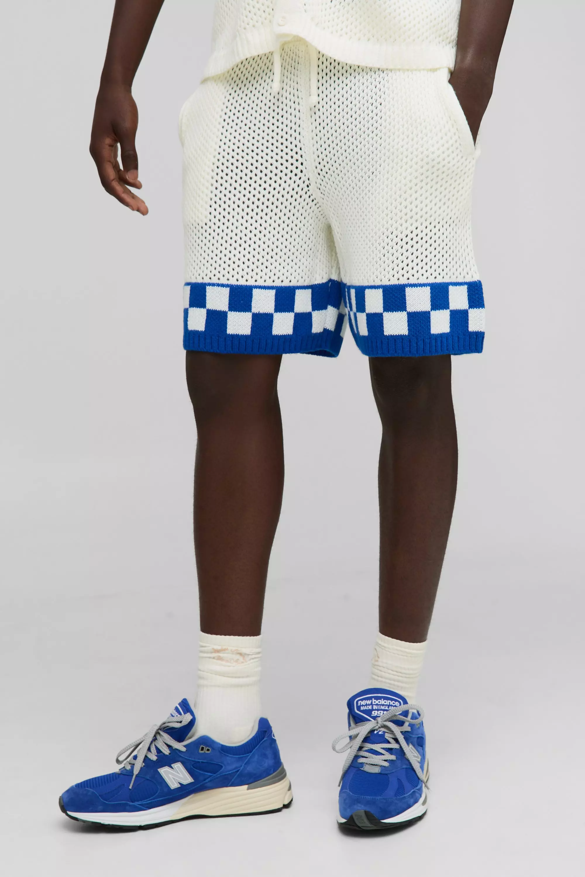 Relaxed Checkered Shorts Blue