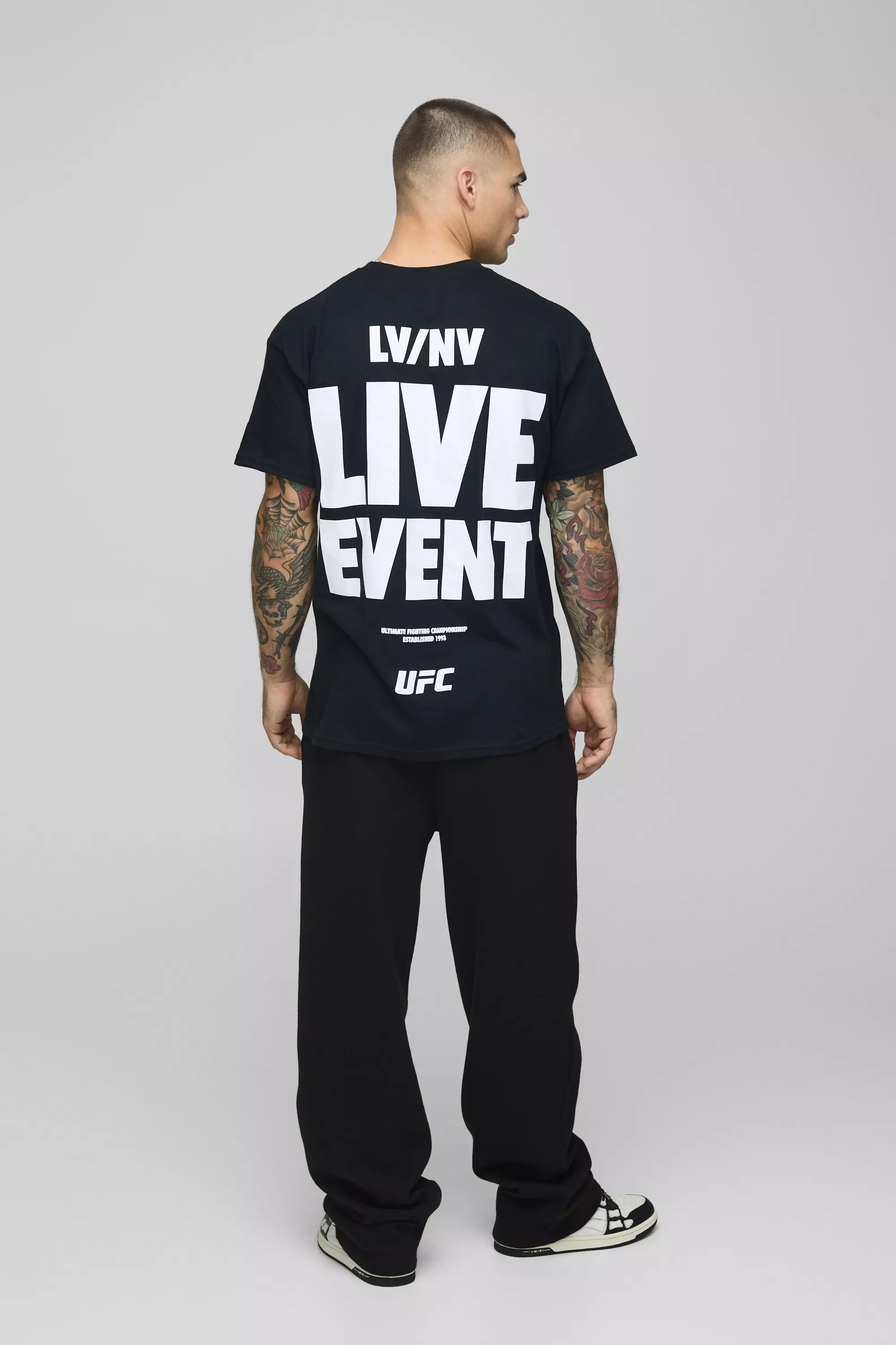 Black Oversized UFC License Printed T-Shirt alternative image