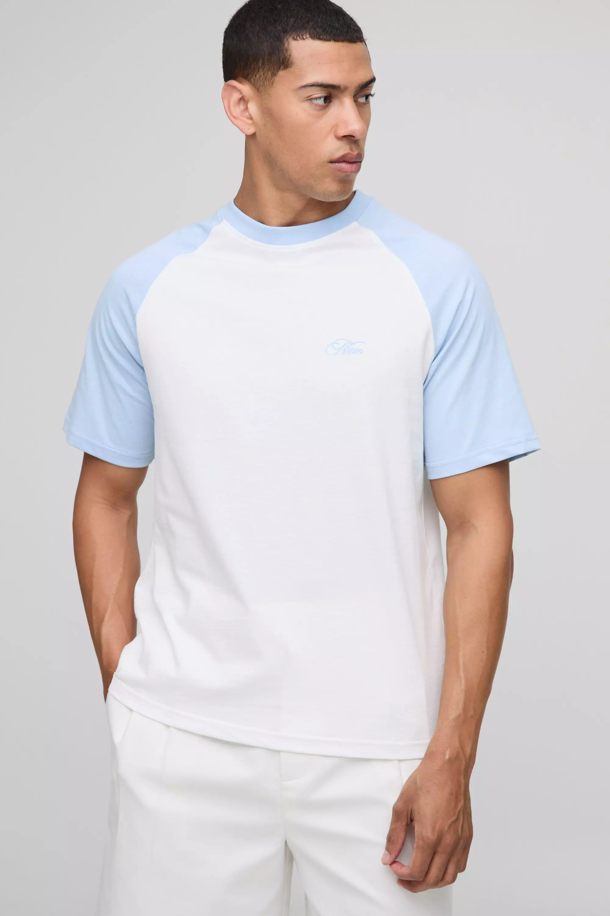 Regular Fit Embroidered Raglan T-Shirt White